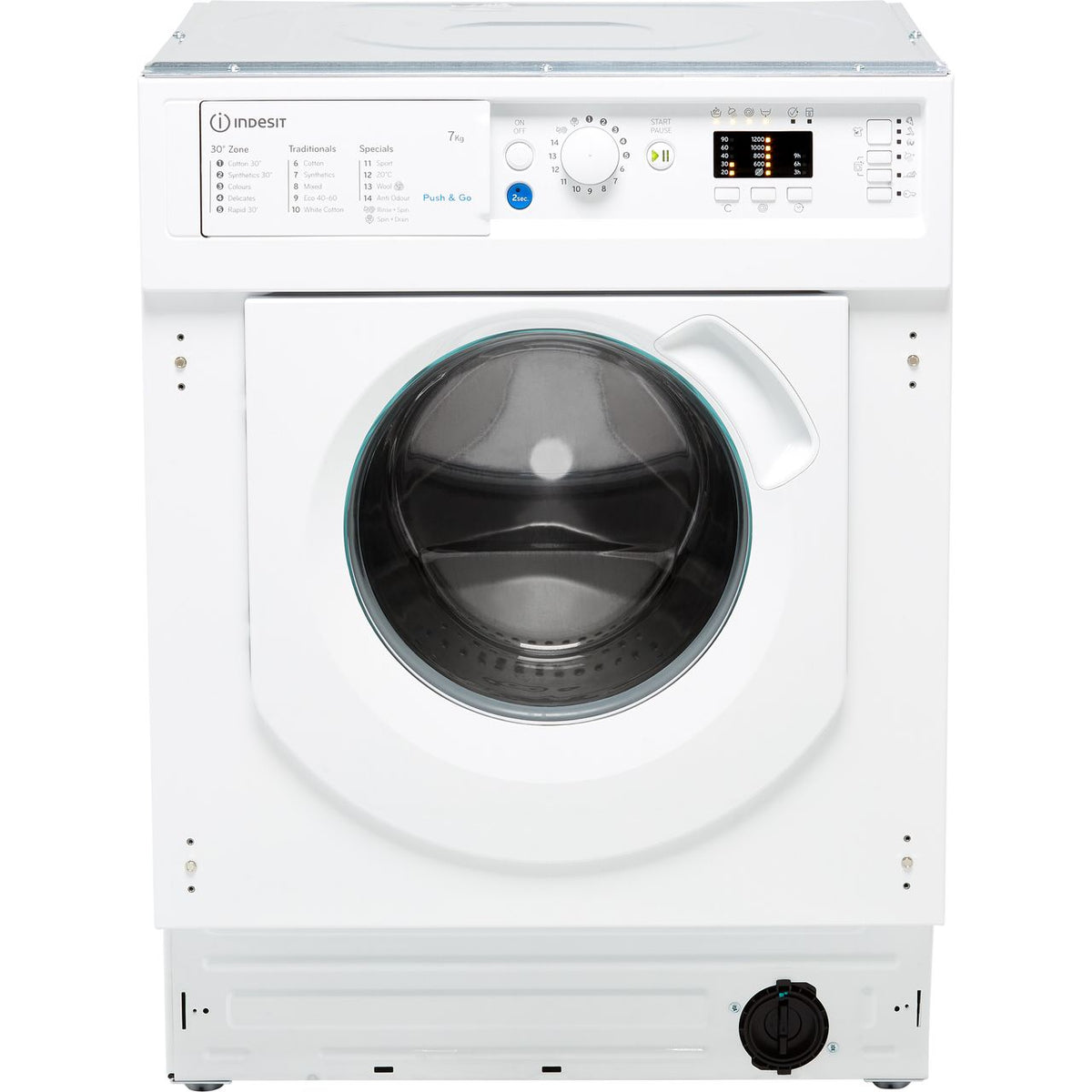 Indesit BIWMIL71252UKN Integrated 7kg Washing Machine with 1200 rpm - White - E Rated