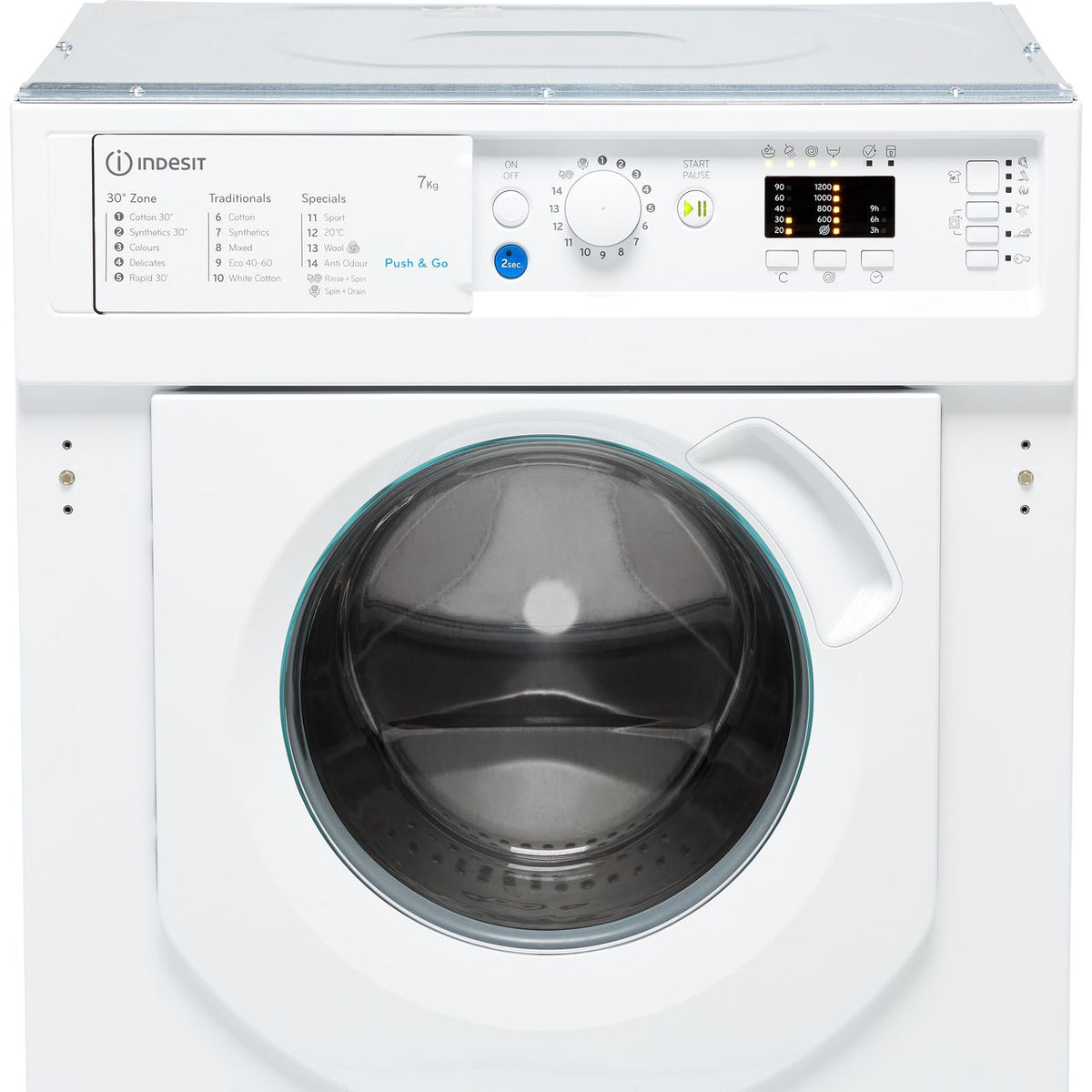 Indesit BIWMIL71252UKN Integrated 7kg Washing Machine with 1200 rpm - White - E Rated