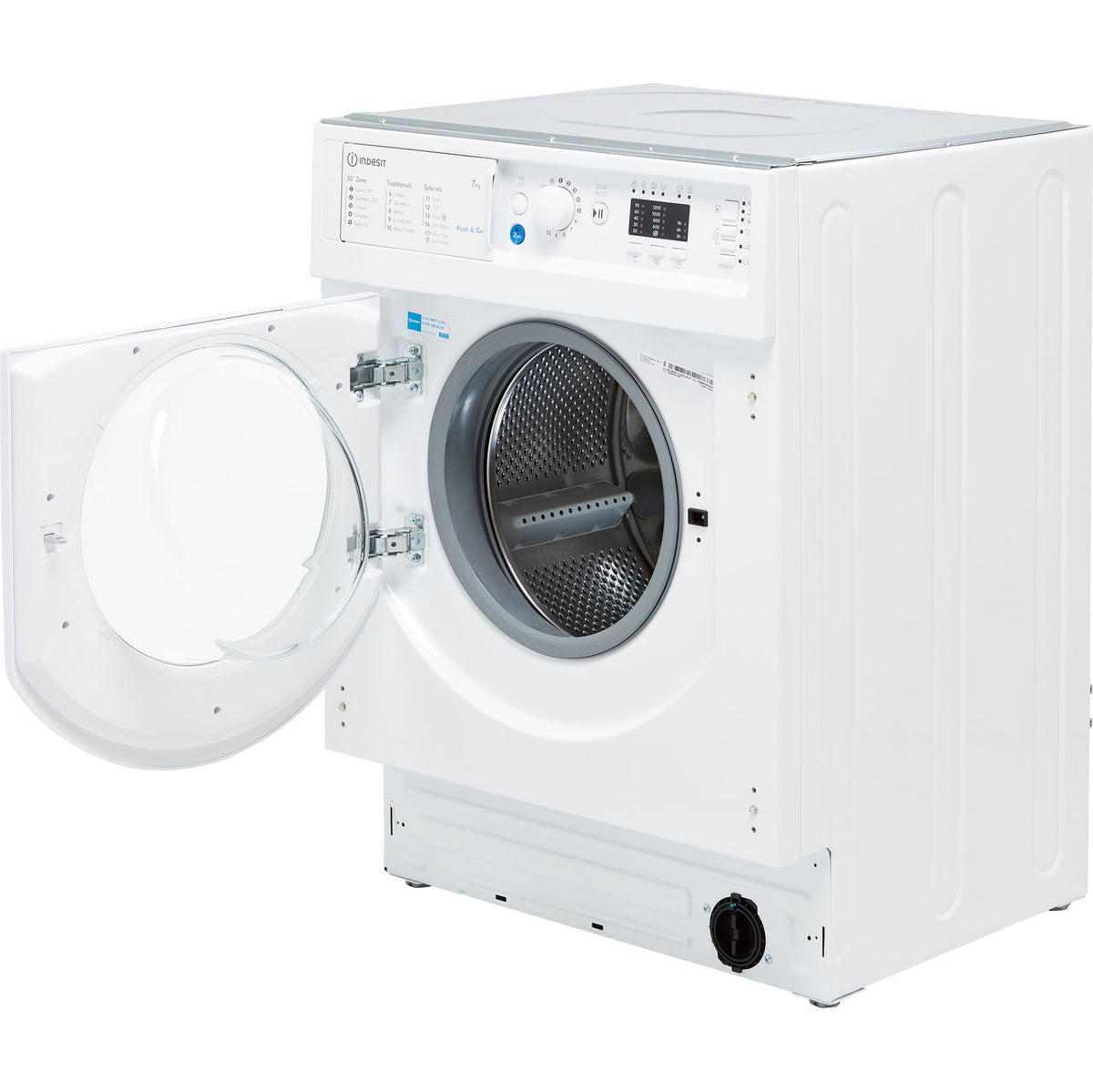 Indesit BIWMIL71252UKN Integrated 7kg Washing Machine with 1200 rpm - White - E Rated