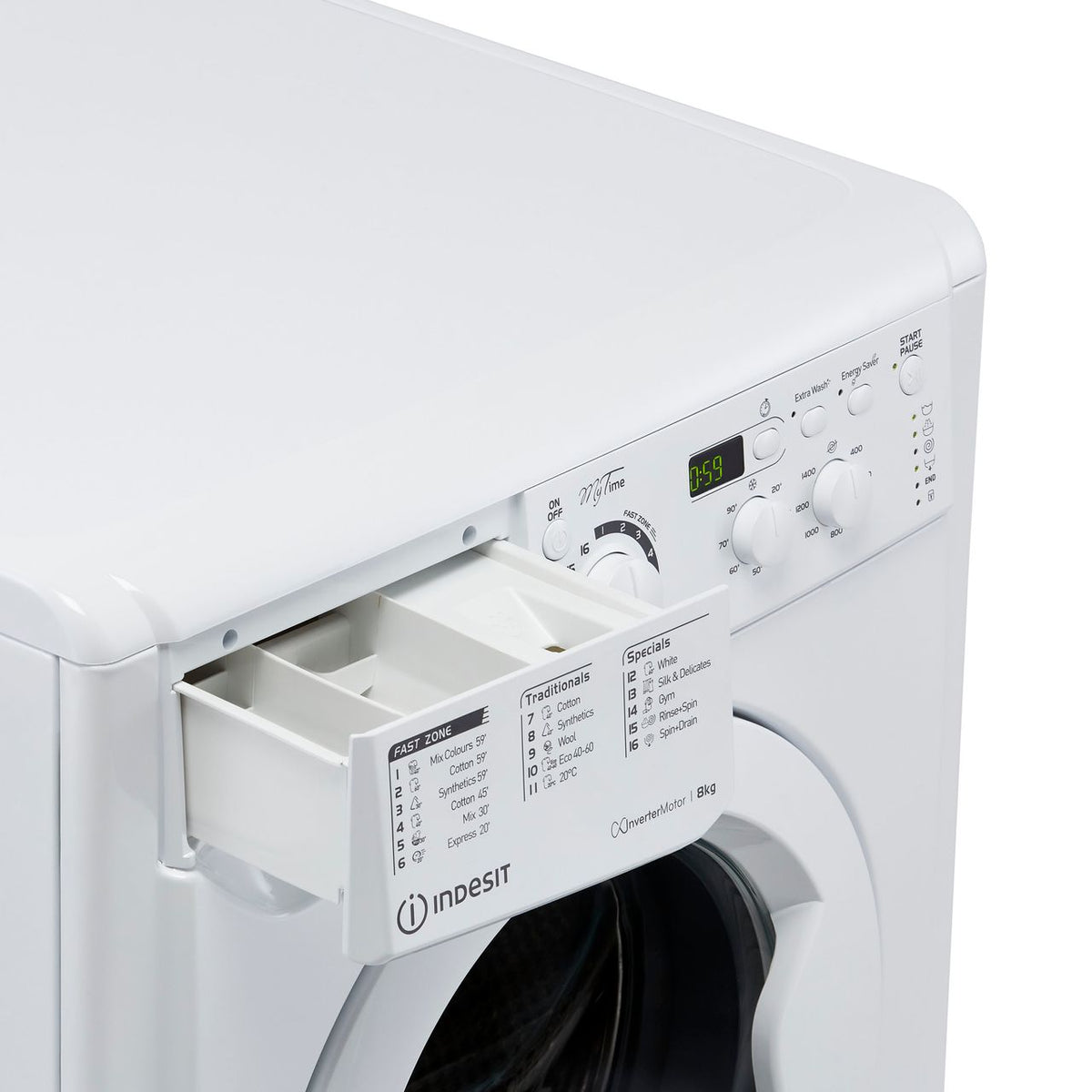 Indesit My Time EWD81483WUKN 8kg Washing Machine with 1400 rpm - White - D Rated