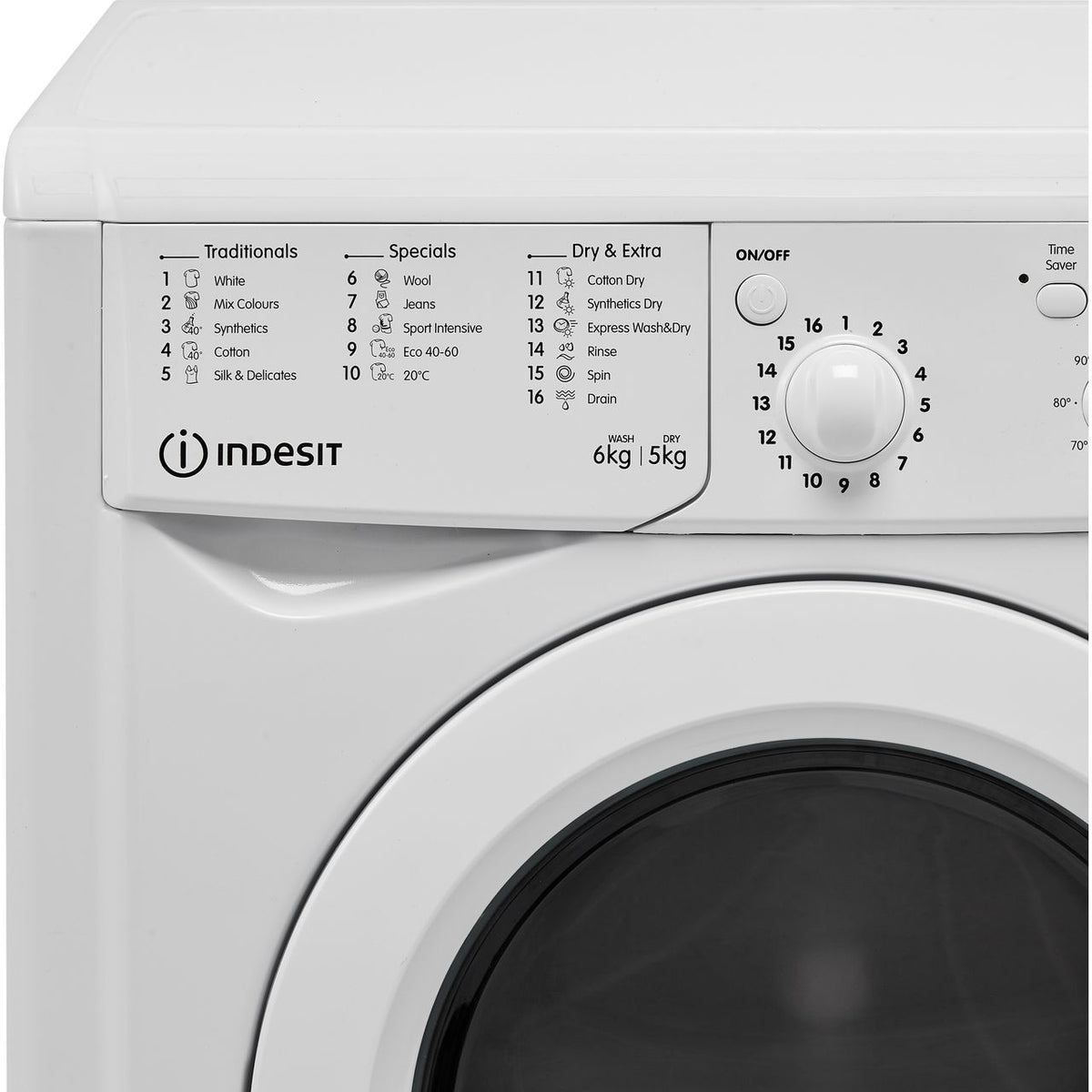 Indesit IWDC65125UKN 6Kg - 5Kg Washer Dryer with 1200 rpm - White - F Rated