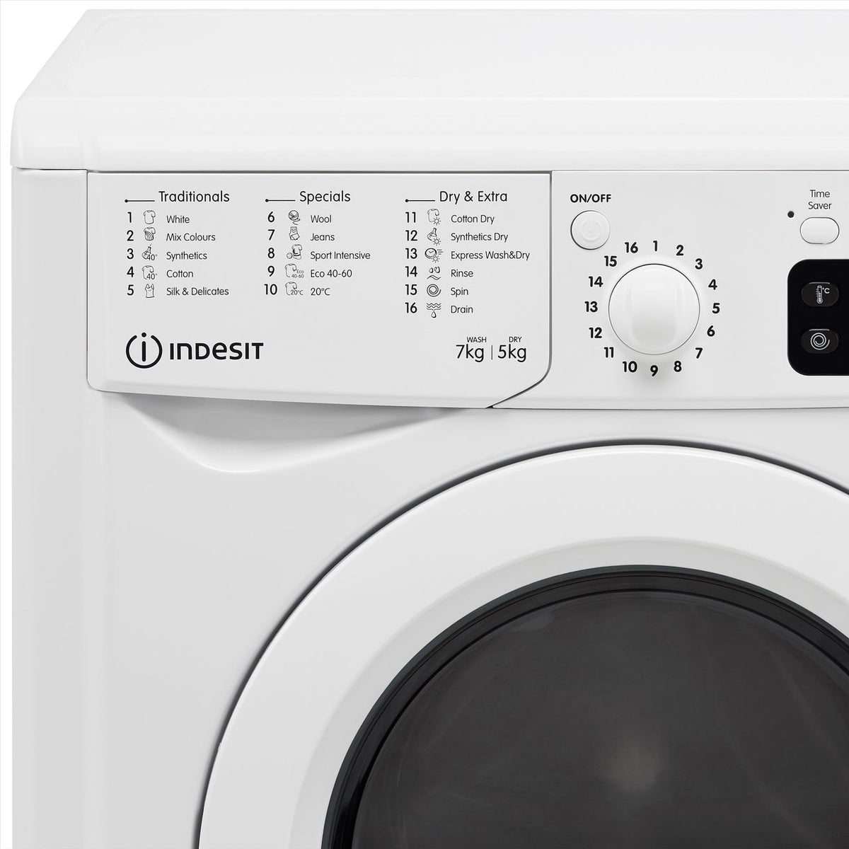 Indesit IWDD75125UKN 7Kg - 5Kg Washer Dryer with 1200 rpm - White - F Rated