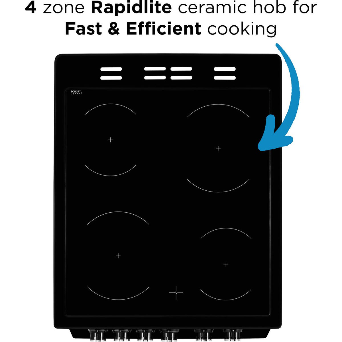 Beko KDVC563AK 50cm Electric Cooker with Ceramic Hob - Black - A-A Rated