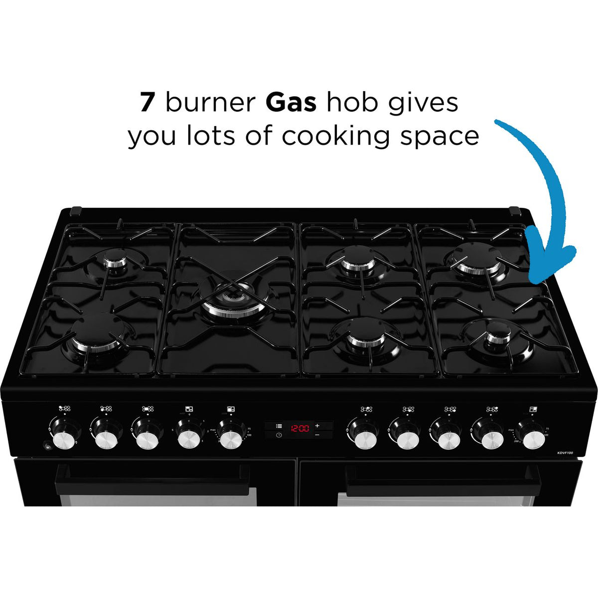 Beko KDVF100K 100cm Dual Fuel Range Cooker - Black - A-A Rated