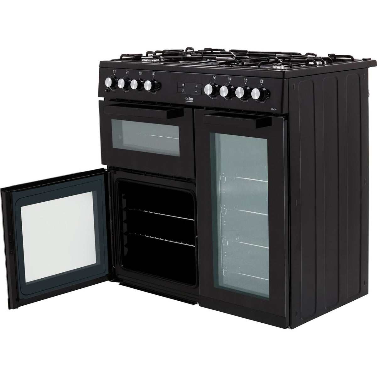 Beko KDVF90K 90cm Dual Fuel Range Cooker - Black - A-A Rated