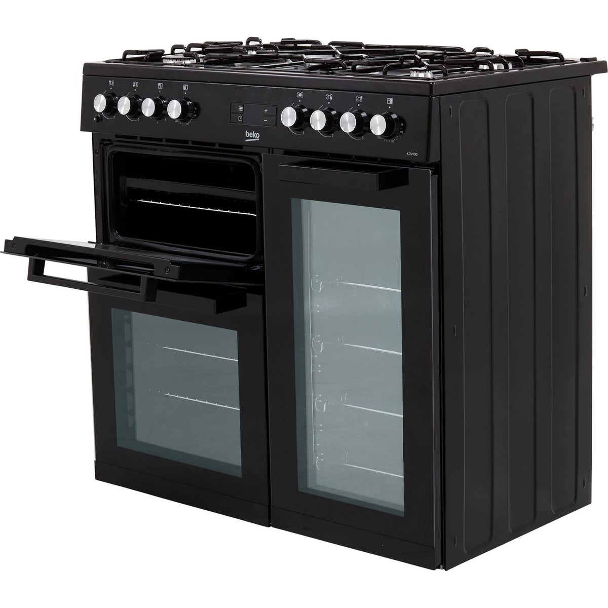 Beko KDVF90K 90cm Dual Fuel Range Cooker - Black - A-A Rated