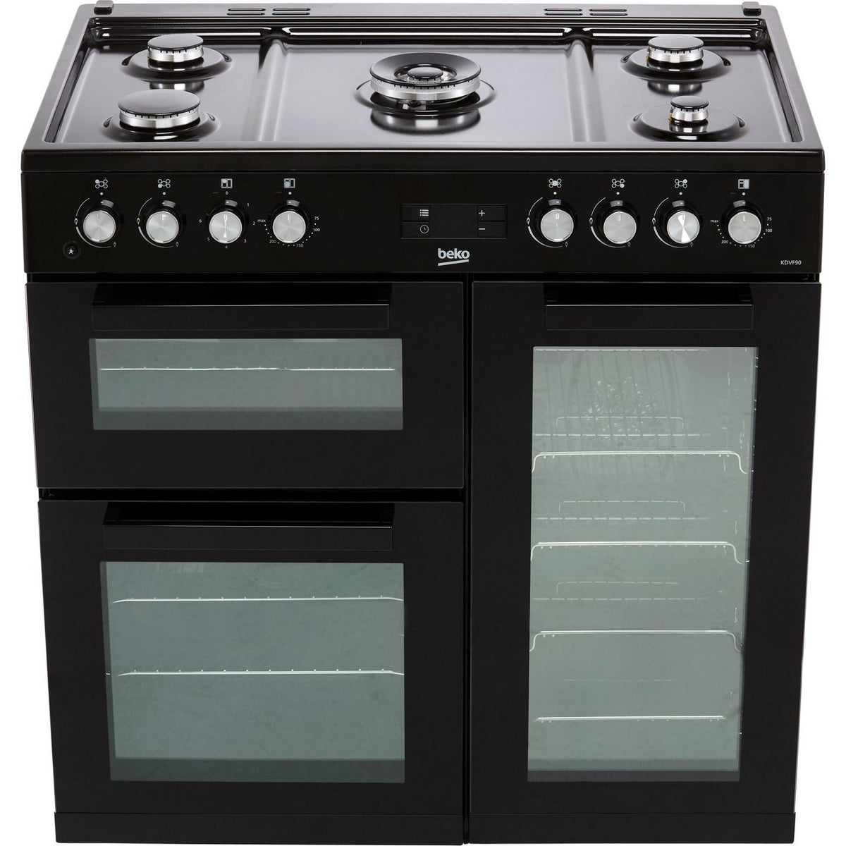 Beko KDVF90K 90cm Dual Fuel Range Cooker - Black - A-A Rated