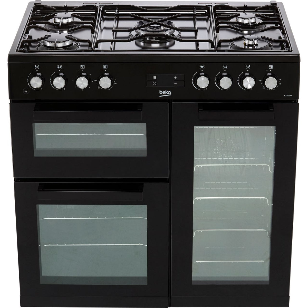 Beko KDVF90K 90cm Dual Fuel Range Cooker - Black - A-A Rated