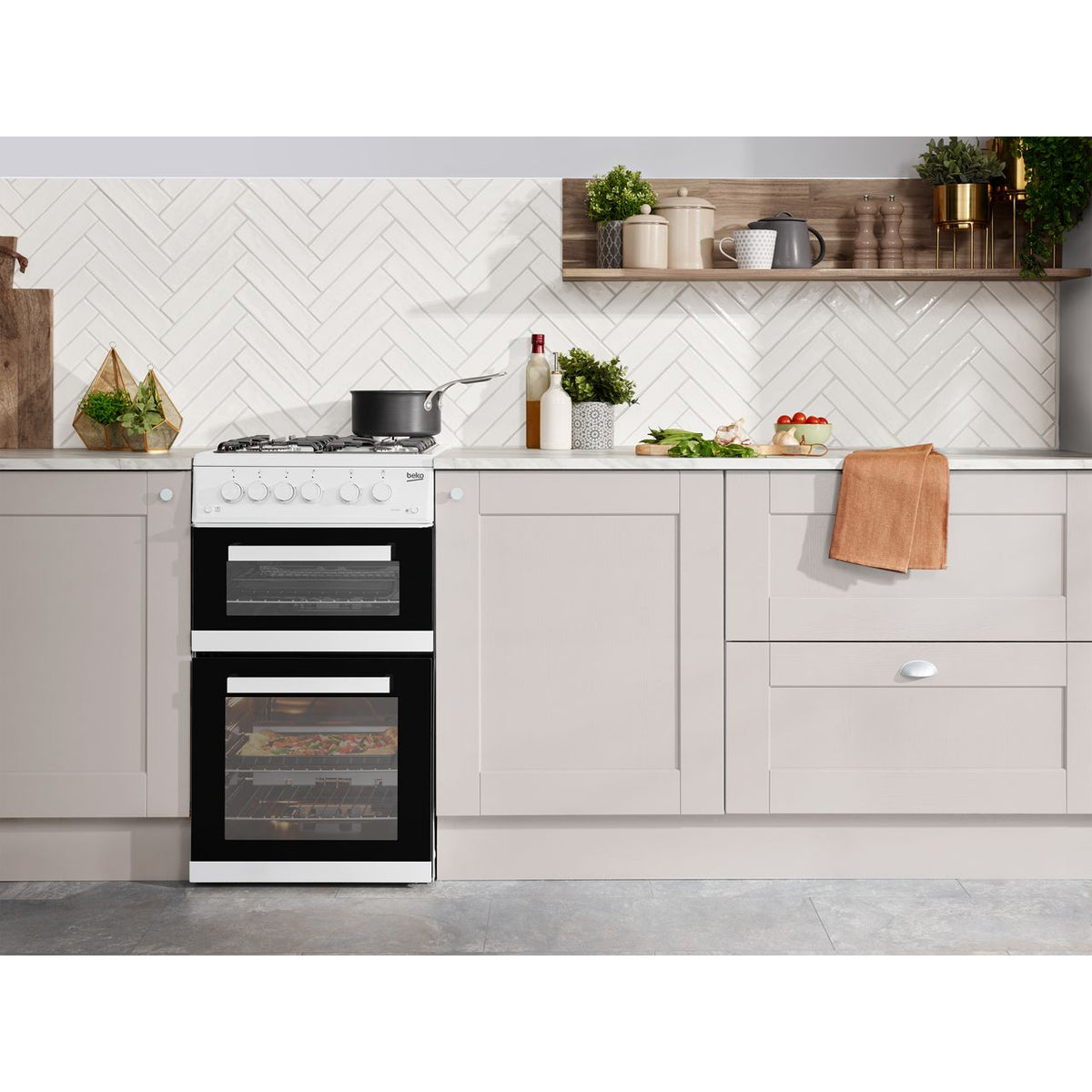 Beko KDVG593W Gas Cooker with Gas Grill - White - A+ Rated