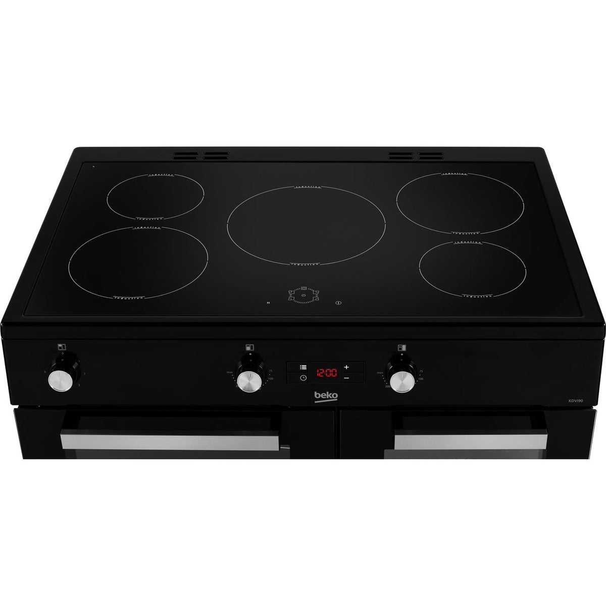 Beko KDVI90K 90cm Electric Range Cooker with Induction Hob - Black - A-A Rated