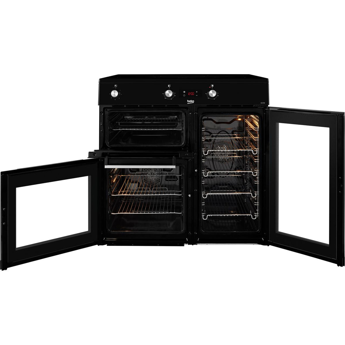 Beko KDVI90K 90cm Electric Range Cooker with Induction Hob - Black - A-A Rated