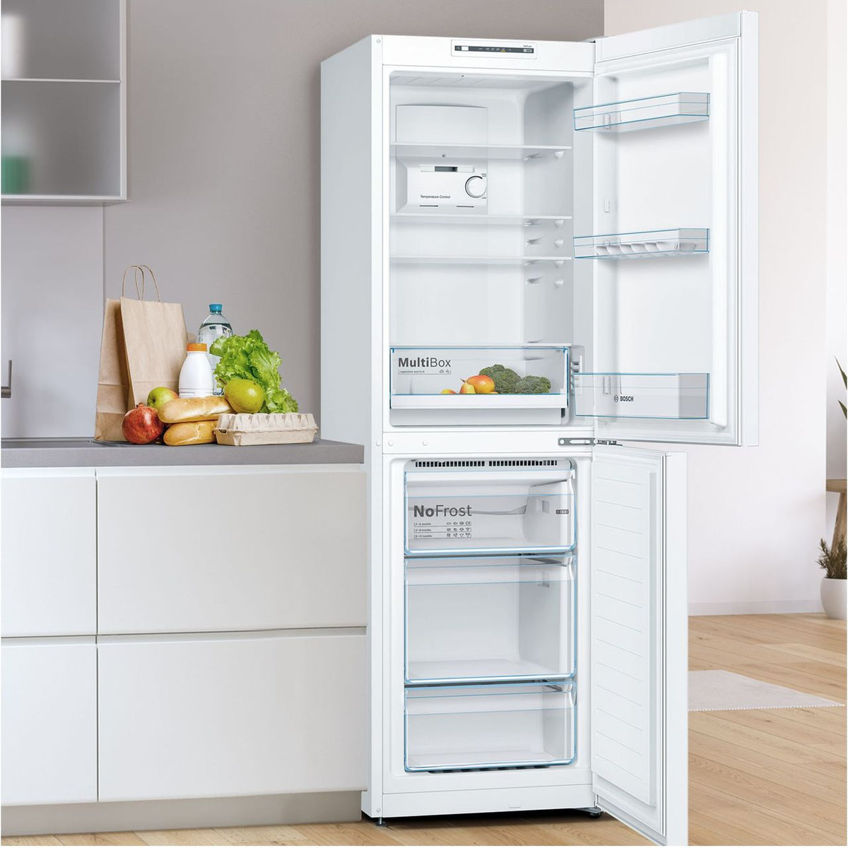 Bosch Series 2 KGN34NWEAG 50-50 Frost Free Fridge Freezer - White - E Rated