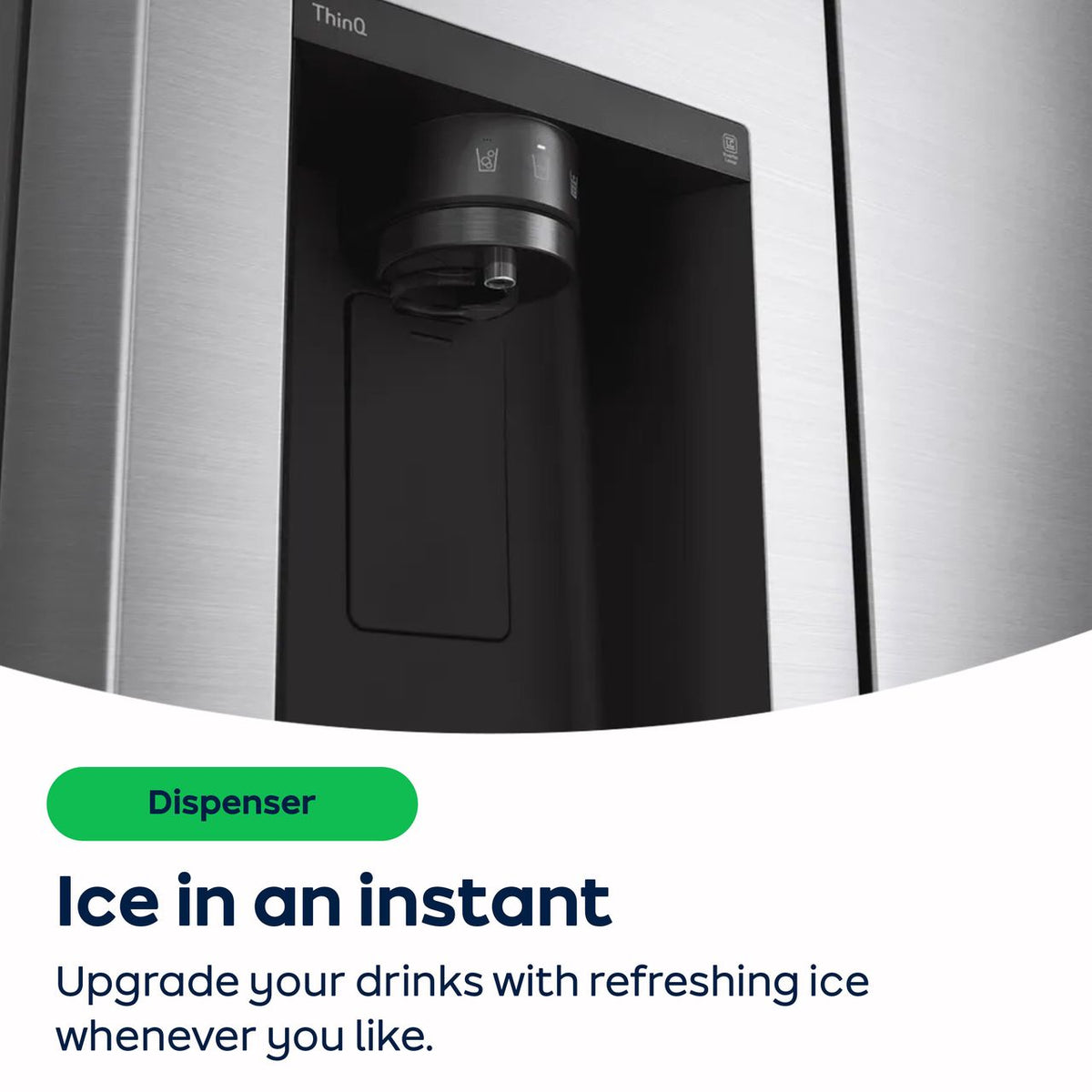 LG InstaView™ ThinQ™ CraftIce™ GSXV90MCDE Wifi Connected Plumbed Frost Free American Fridge Freezer - Black - E Rated