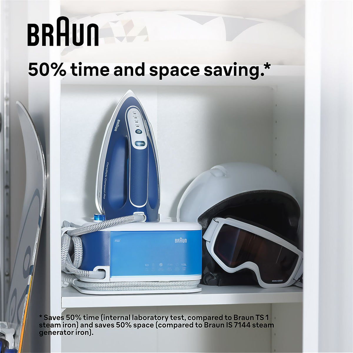 Braun CareStyle Compact Pro IS2565BL Pressurised Steam Generator Iron - White - Blue