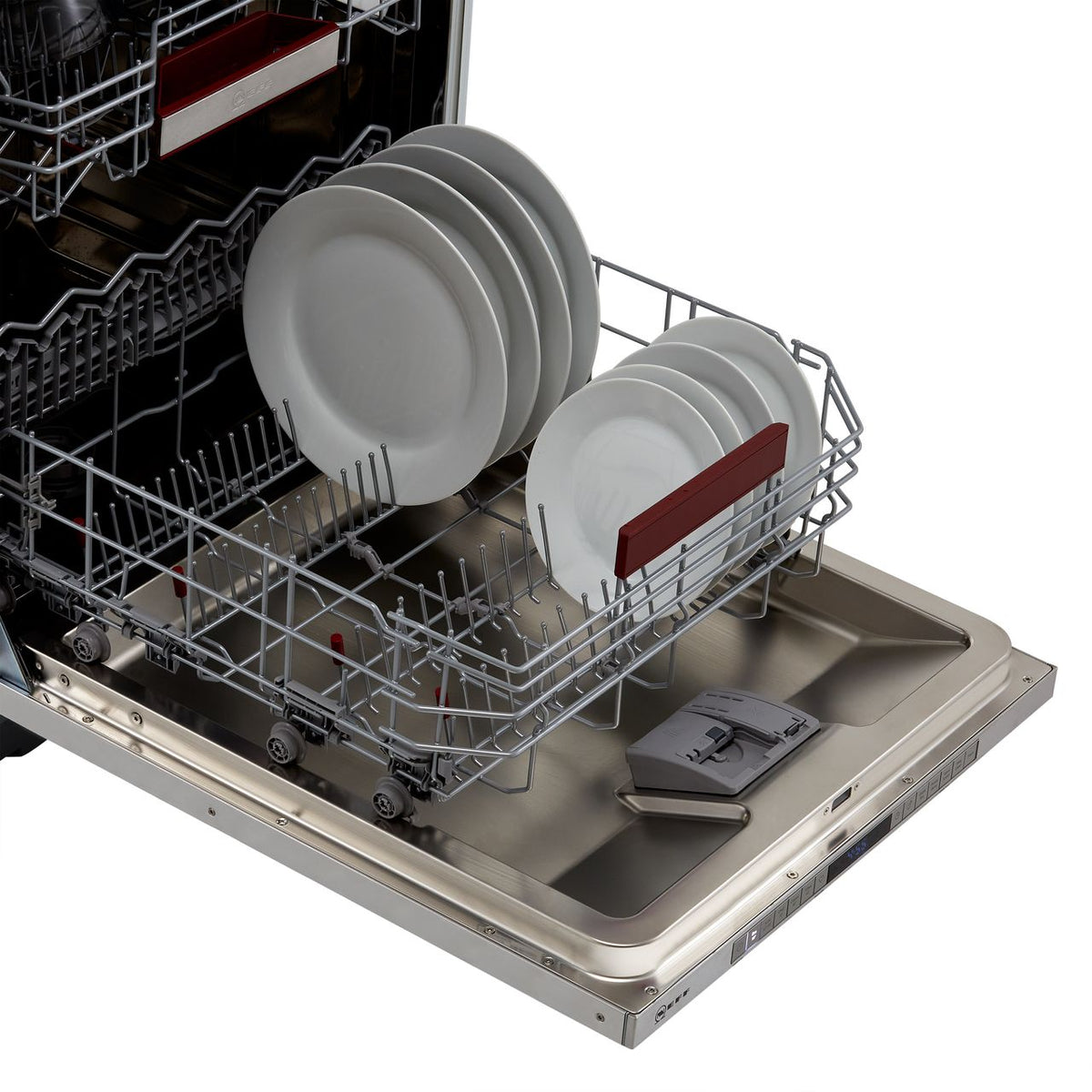 NEFF N50 S155HAX27G Wifi Connected Fully Integrated Standard Dishwasher - Stainless Steel Control Panel with Fixed Door Fixing Kit - D Rated