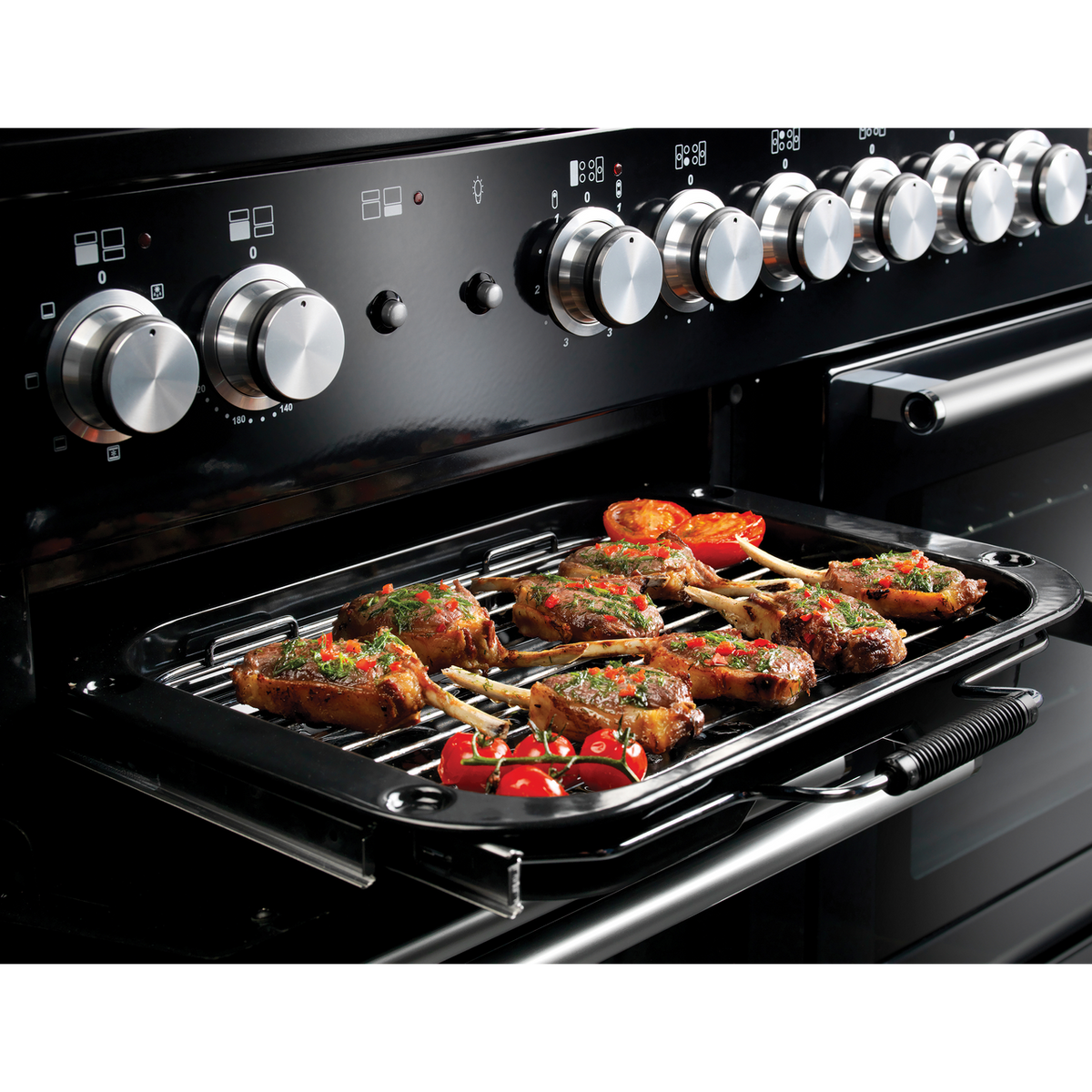 Rangemaster Nexus NEX110DFFBL-C 110cm Dual Fuel Range Cooker - Black - A-A Rated