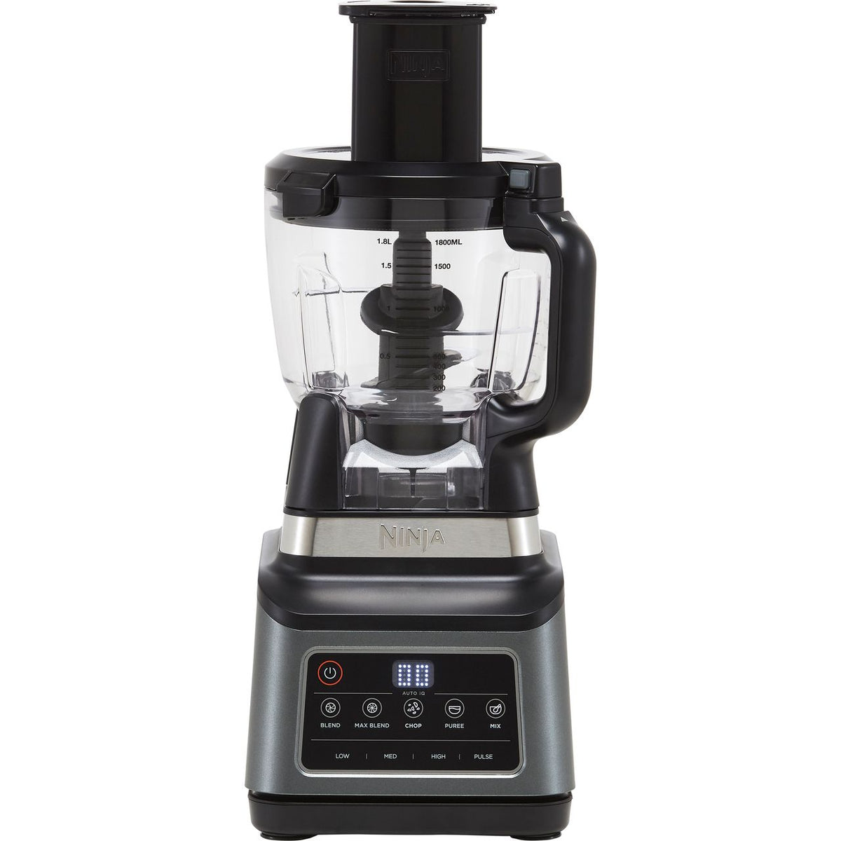 Ninja BN800UK 2.1 Litre Food Processor With 4 Accessories - Black - Silver