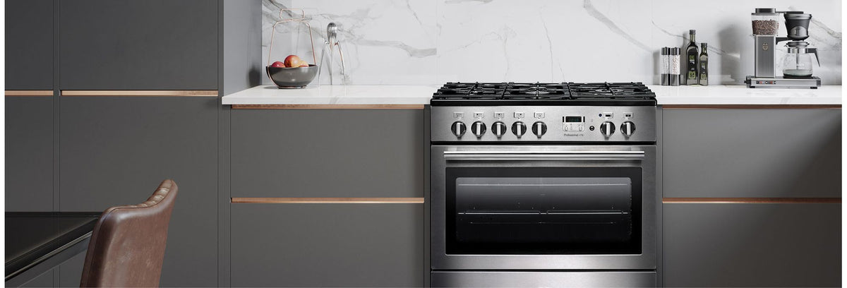 Rangemaster Professional Plus FX PROP90FXDFFSS-C 90cm Dual Fuel Range Cooker - Stainless Steel - Chrome - A Rated