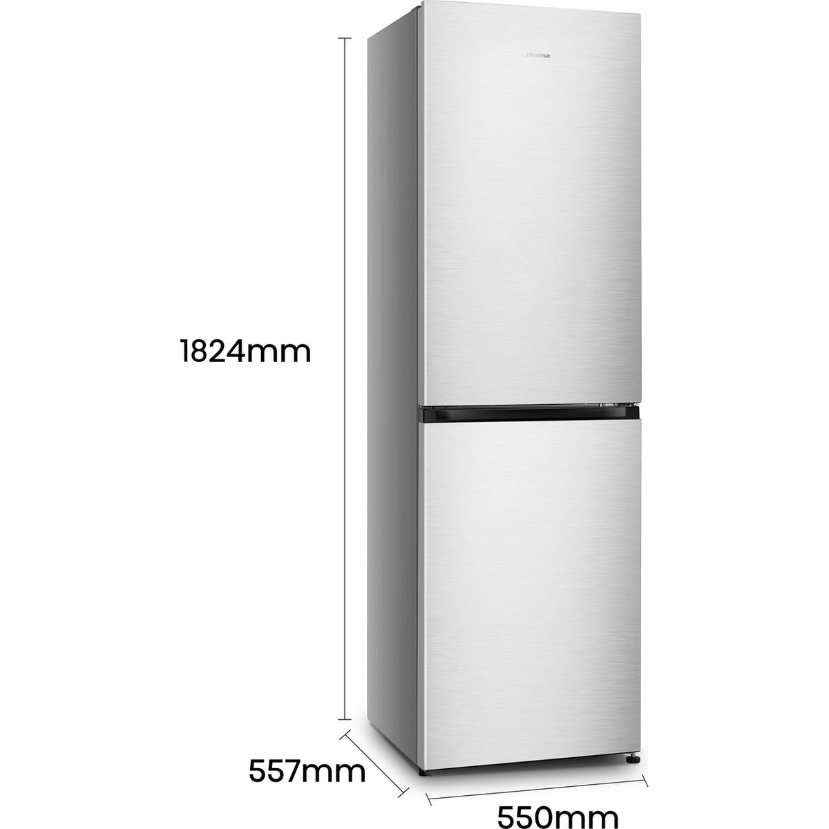 Hisense RB327N4BCE 50-50 Total No Frost Fridge Freezer - Stainless Steel - E Rated