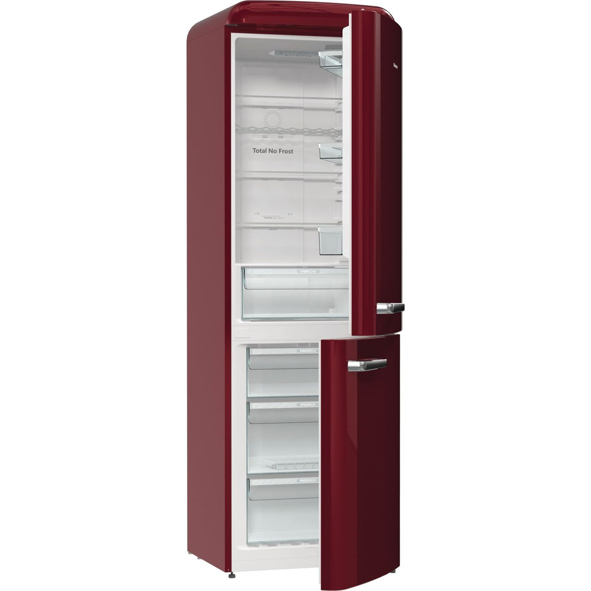 Hisense Retro RB390N4RRDUK 60-40 Frost Free Fridge Freezer - Bordeaux Red - D Rated