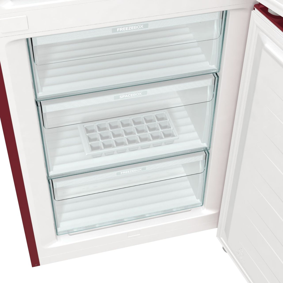 Hisense Retro RB390N4RRDUK 60-40 Frost Free Fridge Freezer - Bordeaux Red - D Rated