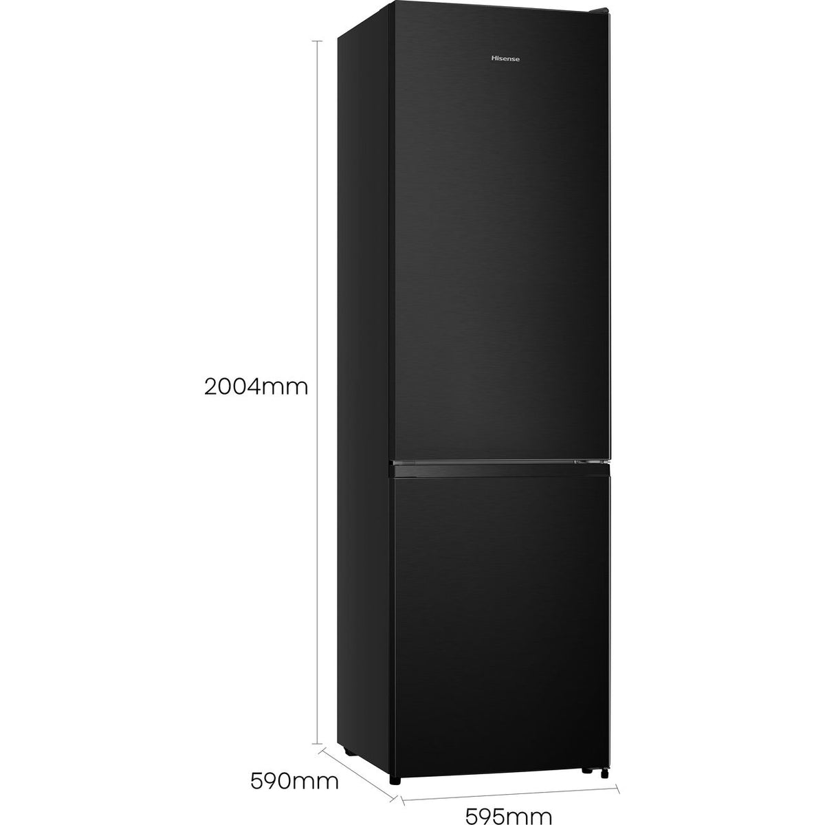 Hisense RB435N4BFE 70-30 Frost Free Fridge Freezer - Black - Stainless Steel - E Rated