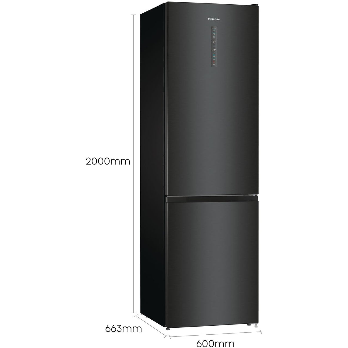 Hisense RB470N4SFCUK Wifi Connected 60-40 Frost Free Fridge Freezer - Stainless Steel - Black - C Rated