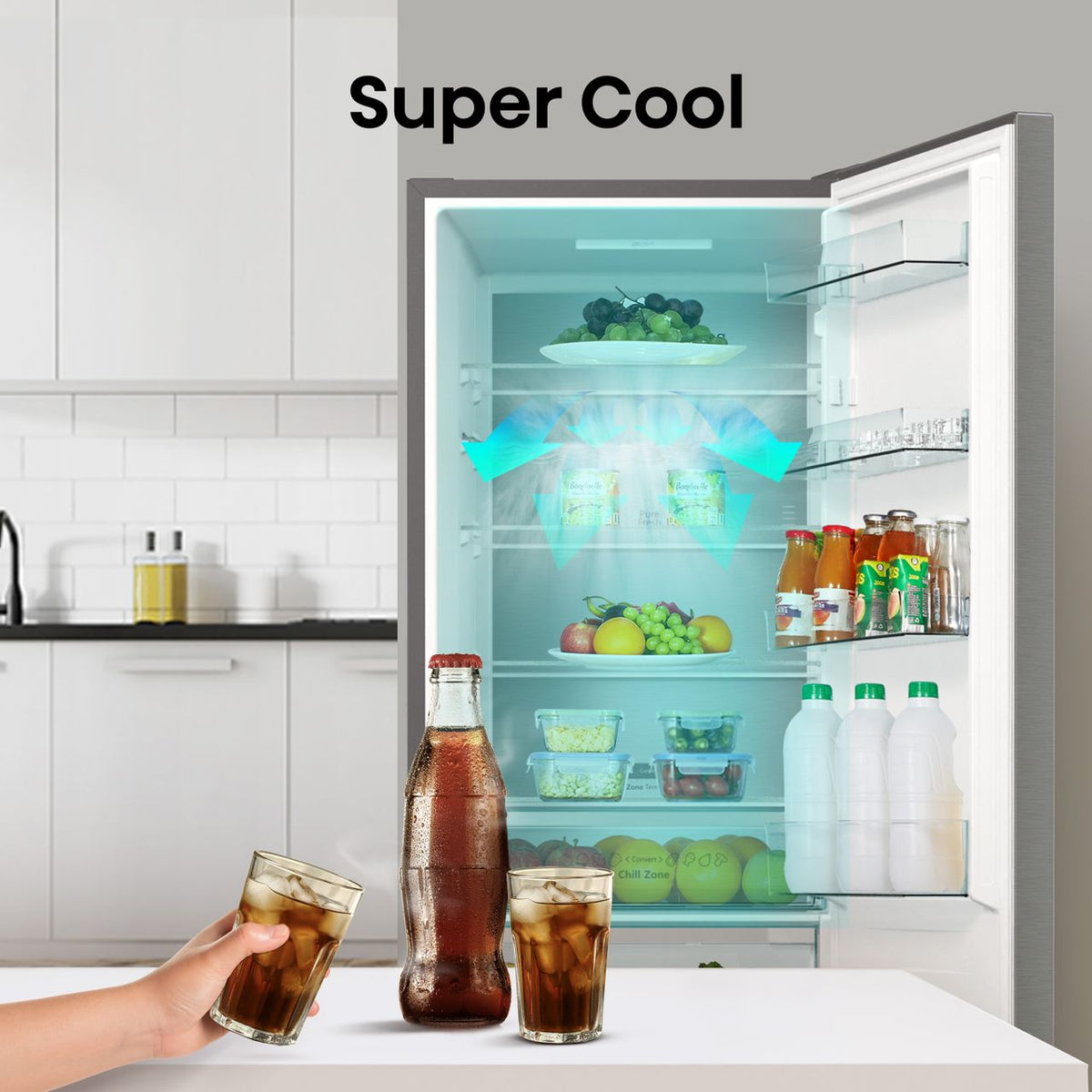 Hisense RB470N4SICUK Wifi Connected 60-40 Frost Free Fridge Freezer - Stainless Steel - C Rated