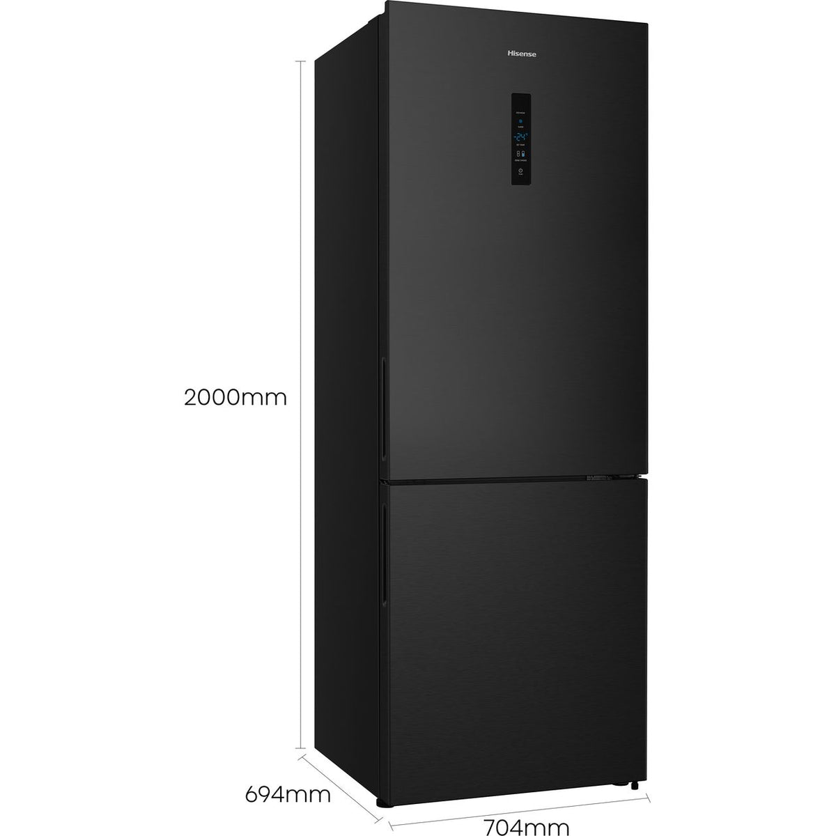 Hisense RB645N4BFE 60-40 Total No Frost Fridge Freezer - Black - Stainless Steel - E Rated