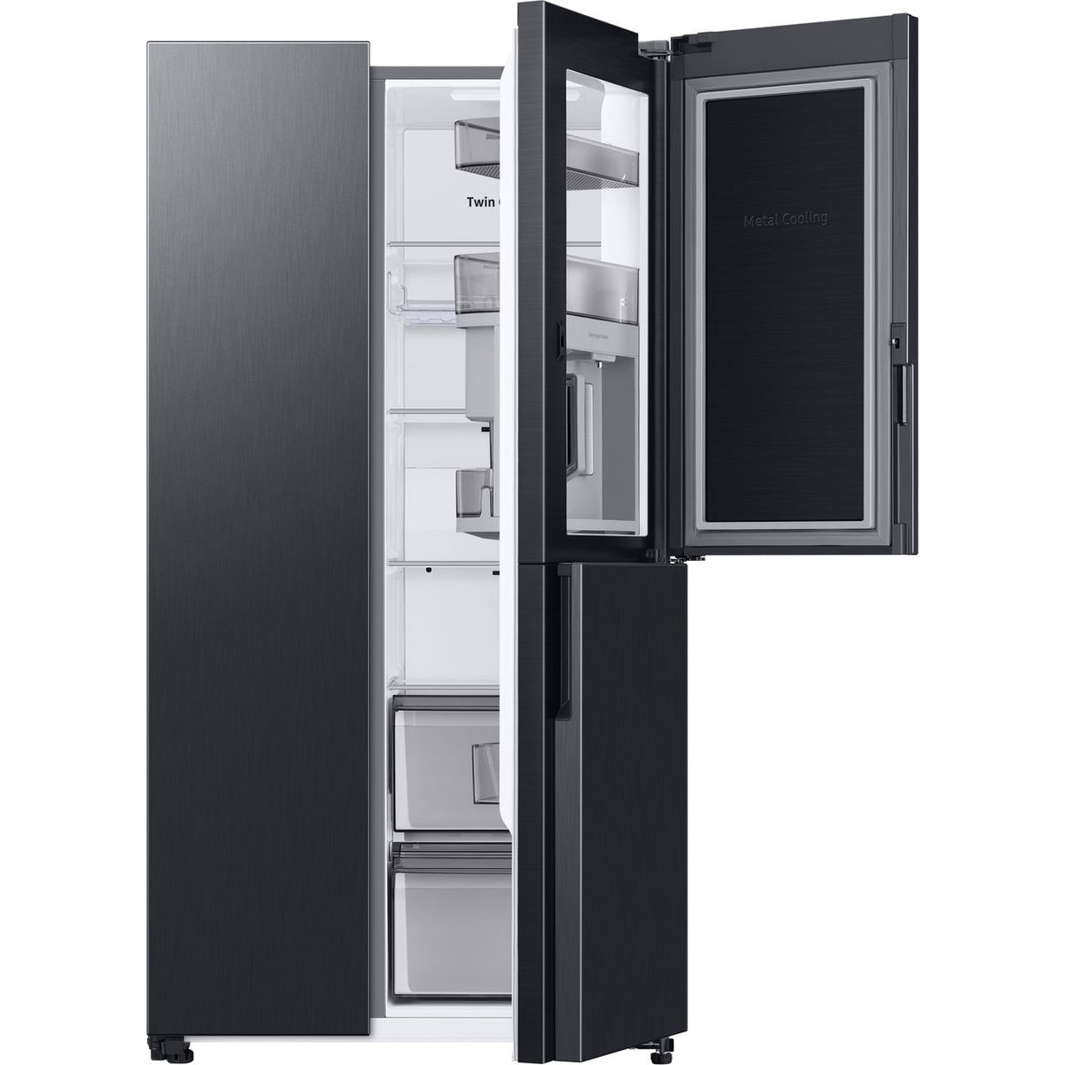 Samsung Series 9 RH69B8931B1 Plumbed Total No Frost American Fridge Freezer - Black - Stainless Steel - E Rated