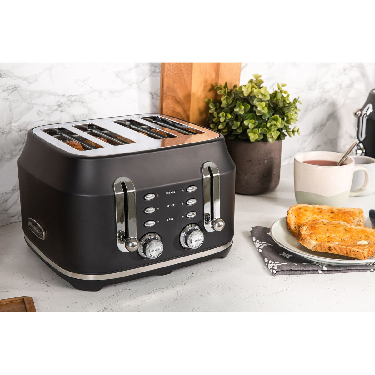 Rangemaster RMCL4S201BK 4 Slice Toaster - Black