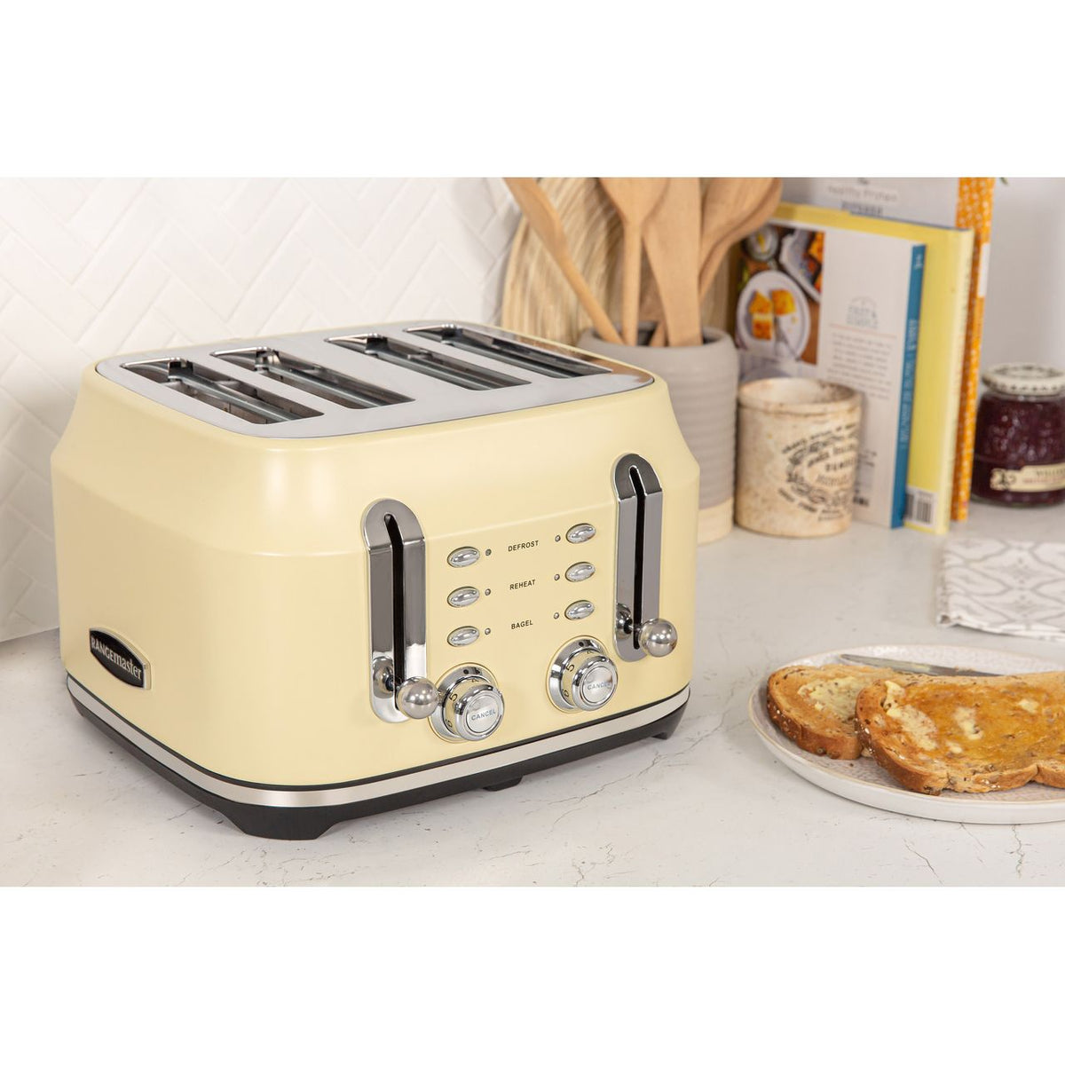 Rangemaster RMCL4S201CM 4 Slice Toaster - Almond Cream