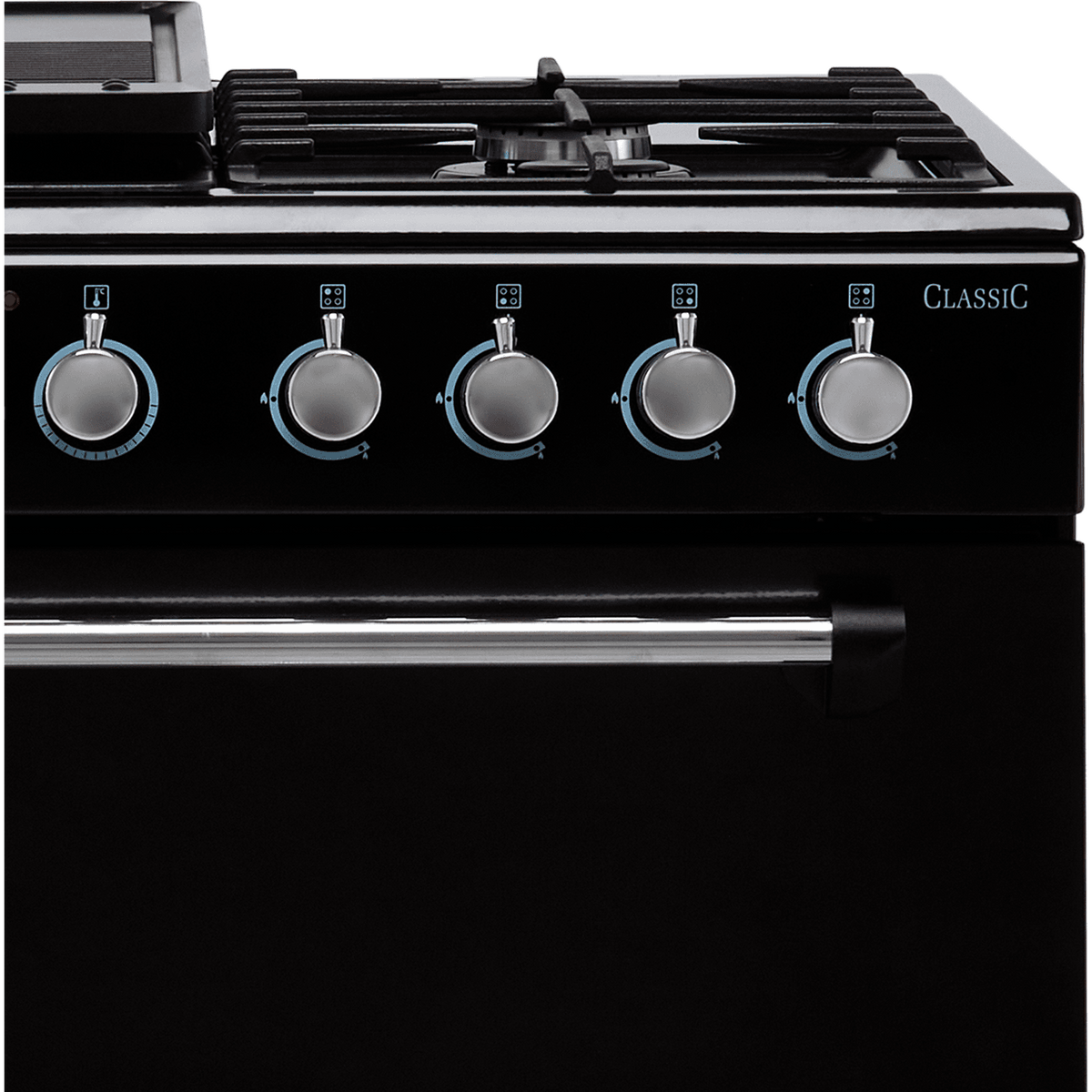 Rangemaster Classic 60 CLA60DFFBL-C Dual Fuel Cooker - Black - Chrome - A-A Rated