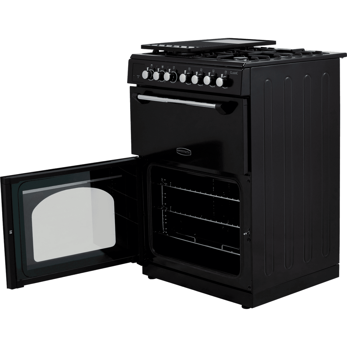 Rangemaster Classic 60 CLA60DFFBL-C Dual Fuel Cooker - Black - Chrome - A-A Rated