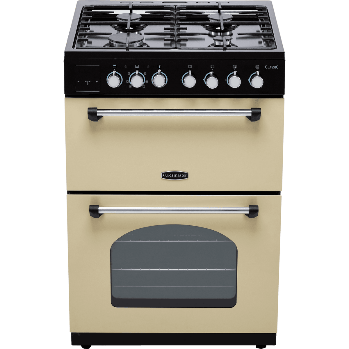 Rangemaster Classic 60 CLA60DFFCR-C Dual Fuel Cooker - Cream - Chrome - A-A Rated