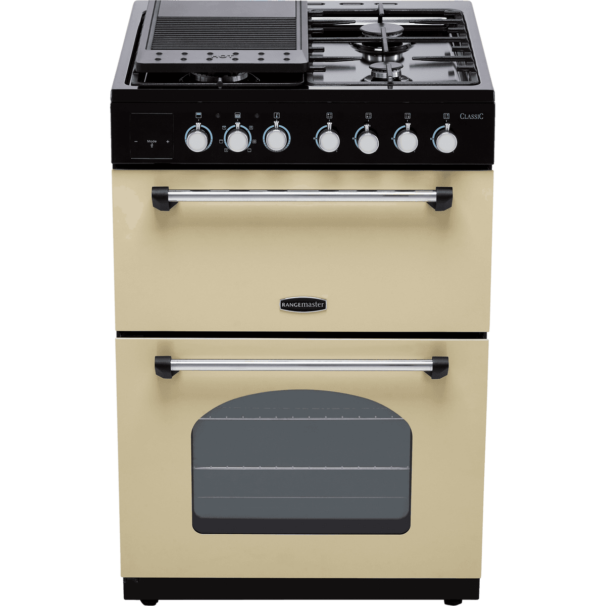 Rangemaster Classic 60 CLA60DFFCR-C Dual Fuel Cooker - Cream - Chrome - A-A Rated