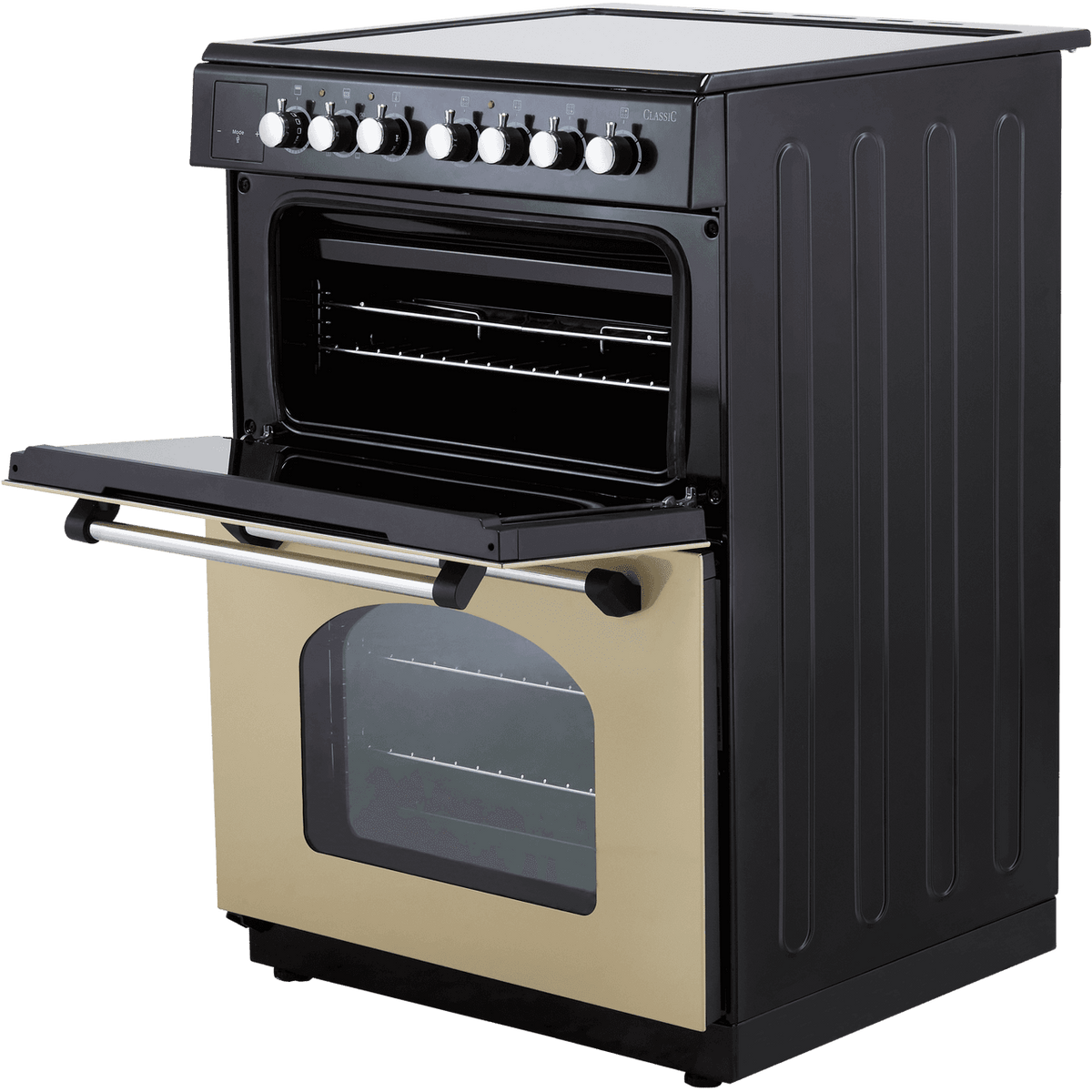 Rangemaster Classic 60 CLA60ECCR-C Electric Cooker with Ceramic Hob - Cream - Chrome - A-A Rated