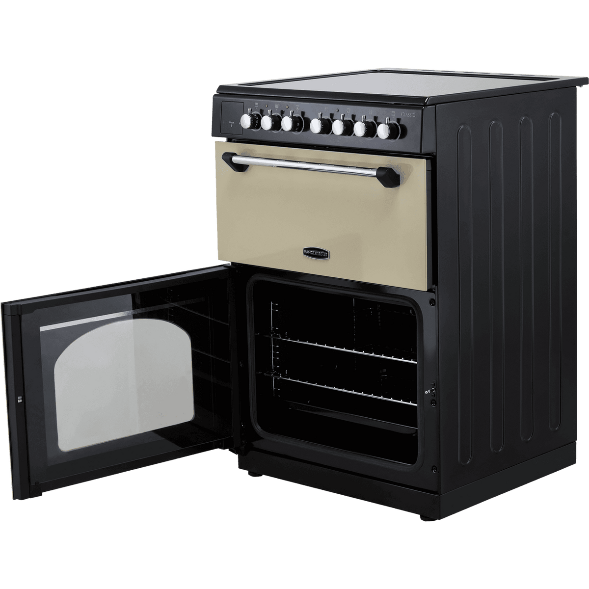 Rangemaster Classic 60 CLA60ECCR-C Electric Cooker with Ceramic Hob - Cream - Chrome - A-A Rated