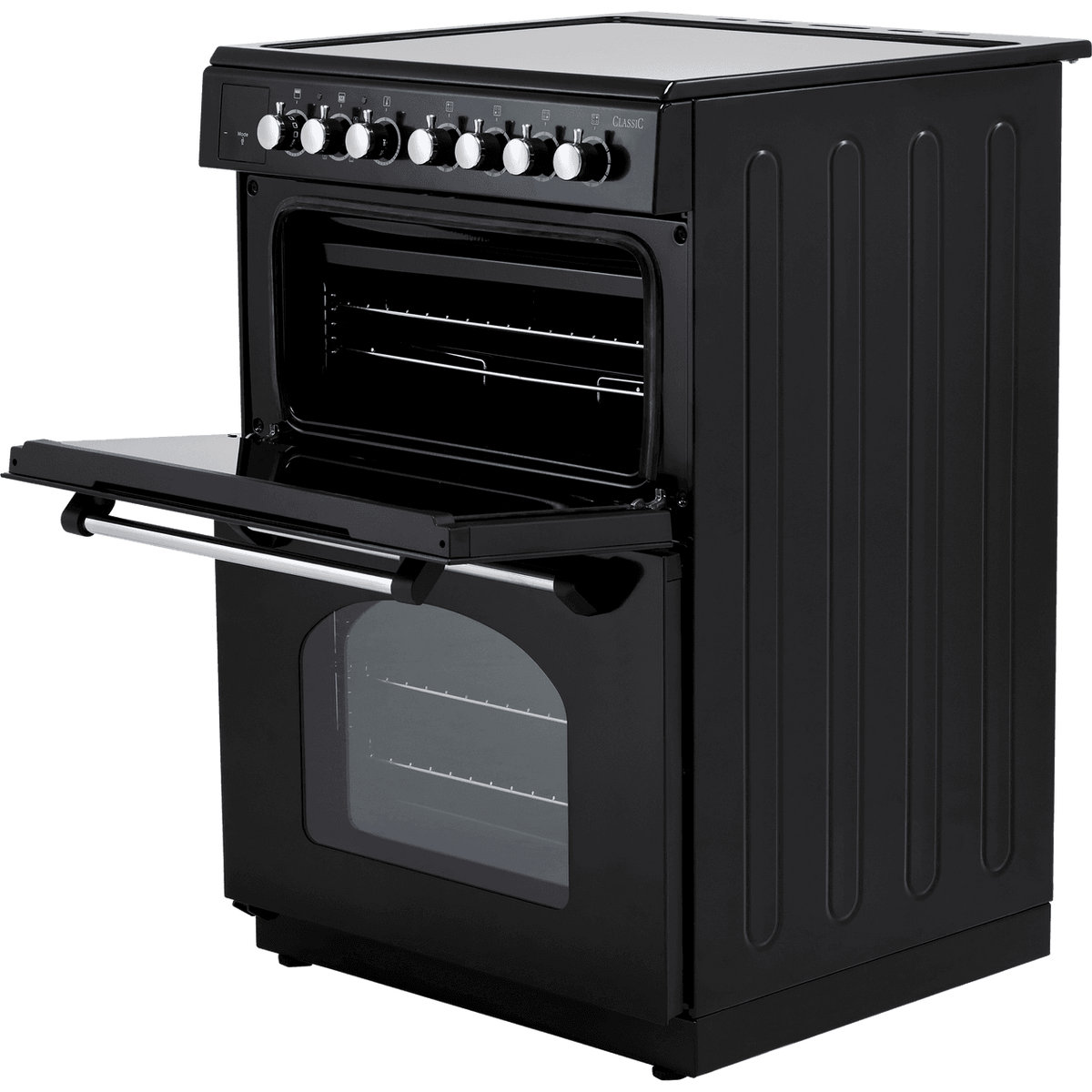 Rangemaster Classic 60 CLA60EIBL-C Electric Cooker with Induction Hob - Black - Chrome - A-A Rated