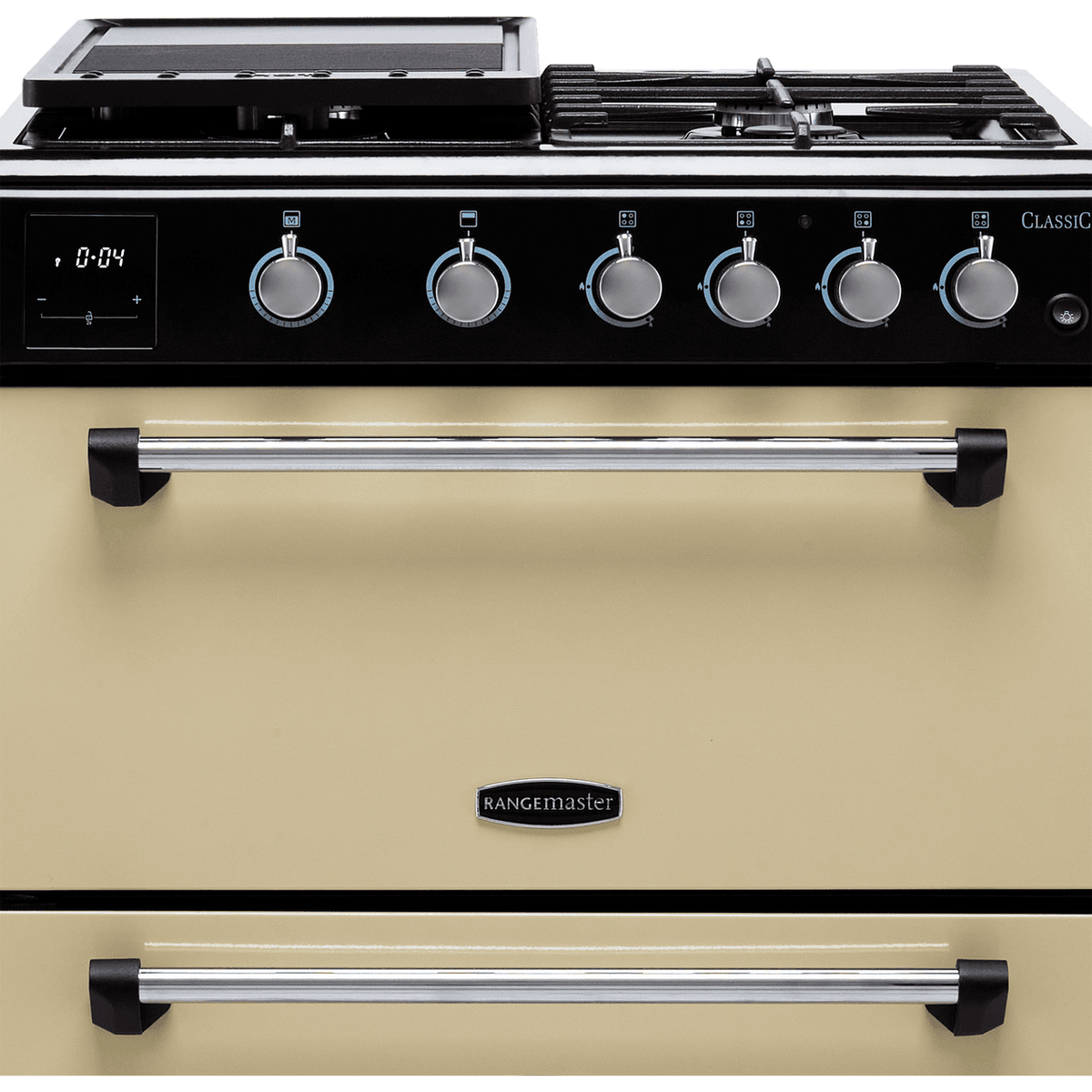 Rangemaster Classic 60 CLA60NGFCR-C Gas Cooker with Full Width Electric Grill - Cream - Chrome - A+-A Rated