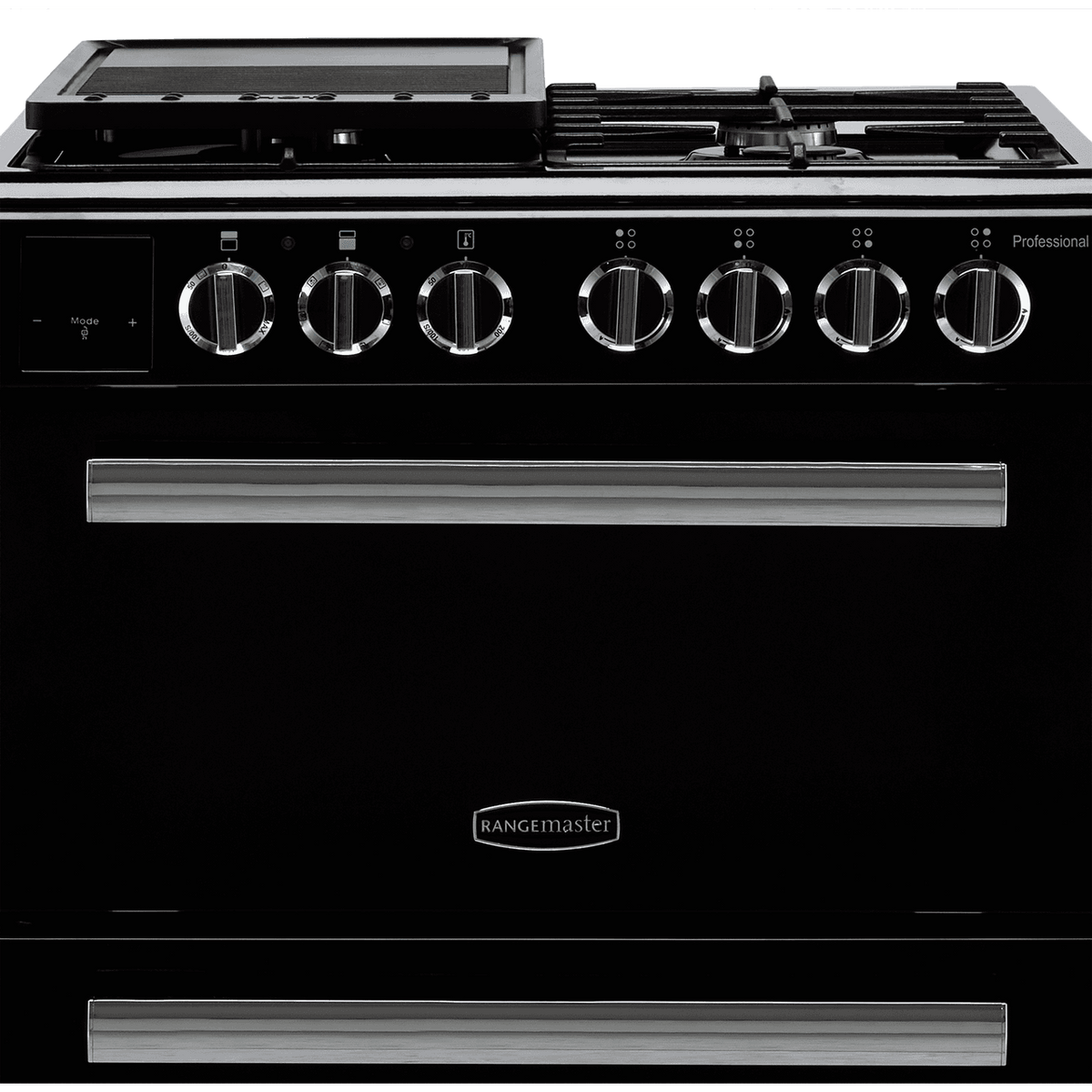 Rangemaster Professional Plus 60 PROPL60DFFBL-C Dual Fuel Cooker - Black - Chrome - A-A Rated