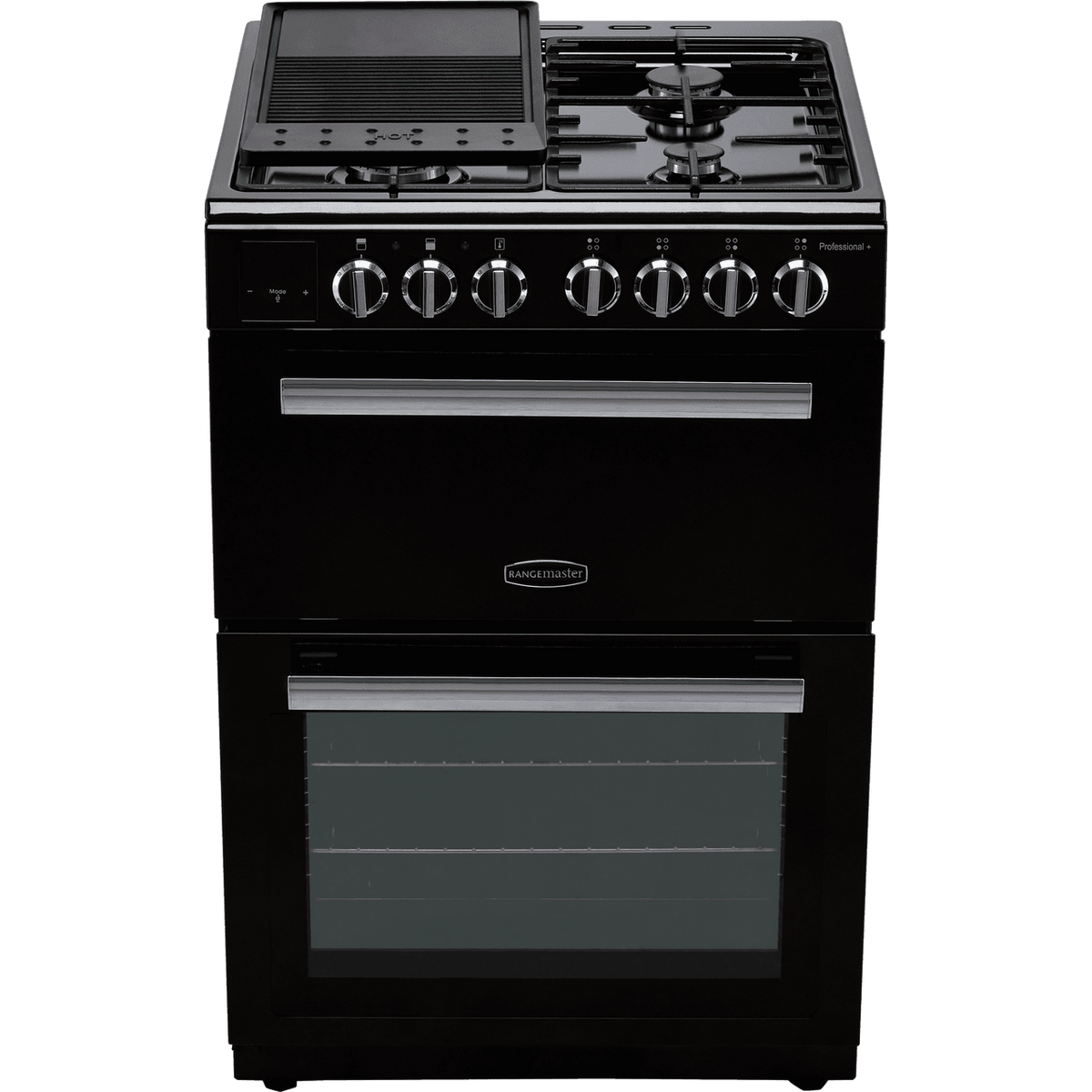 Rangemaster Professional Plus 60 PROPL60DFFBL-C Dual Fuel Cooker - Black - Chrome - A-A Rated