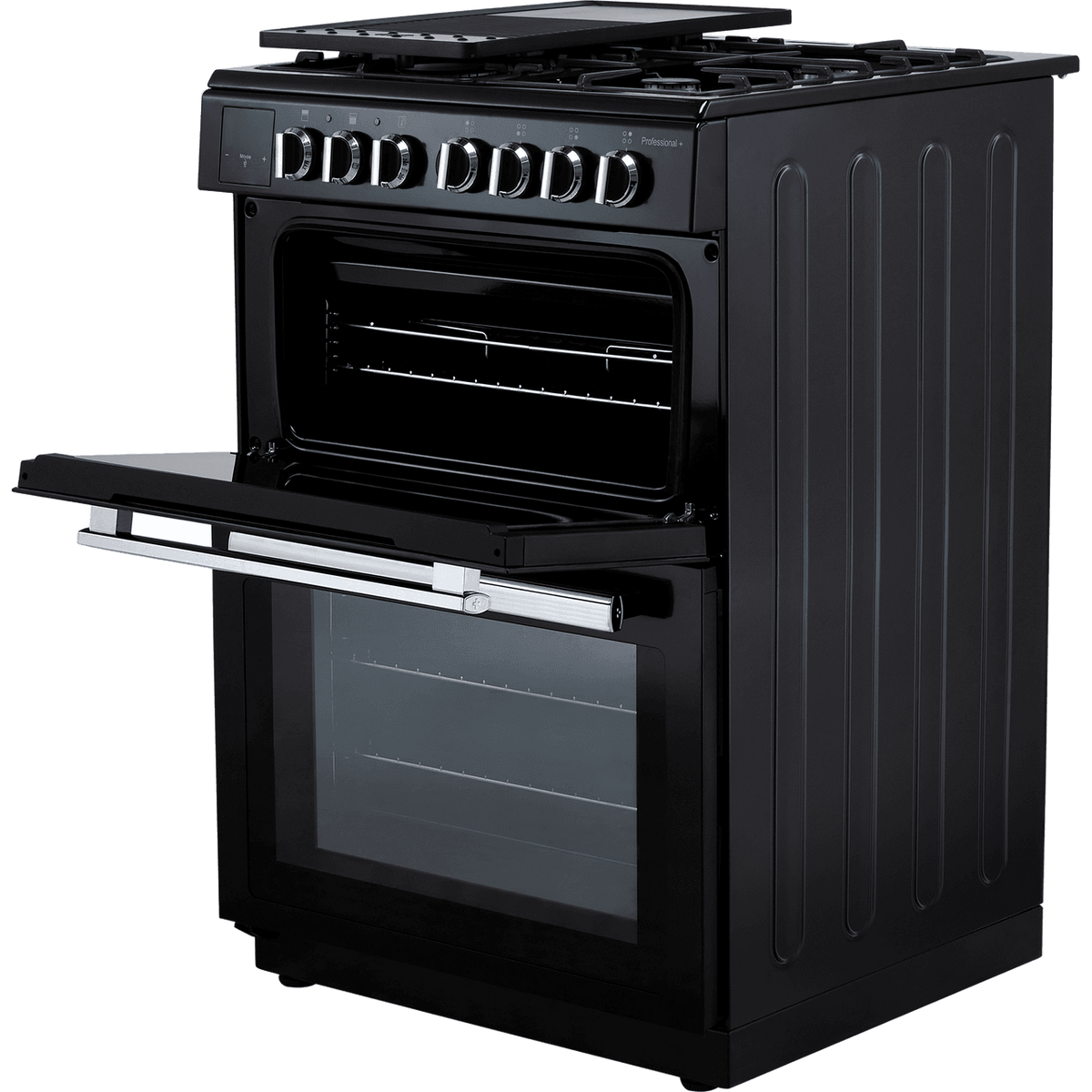 Rangemaster Professional Plus 60 PROPL60DFFBL-C Dual Fuel Cooker - Black - Chrome - A-A Rated