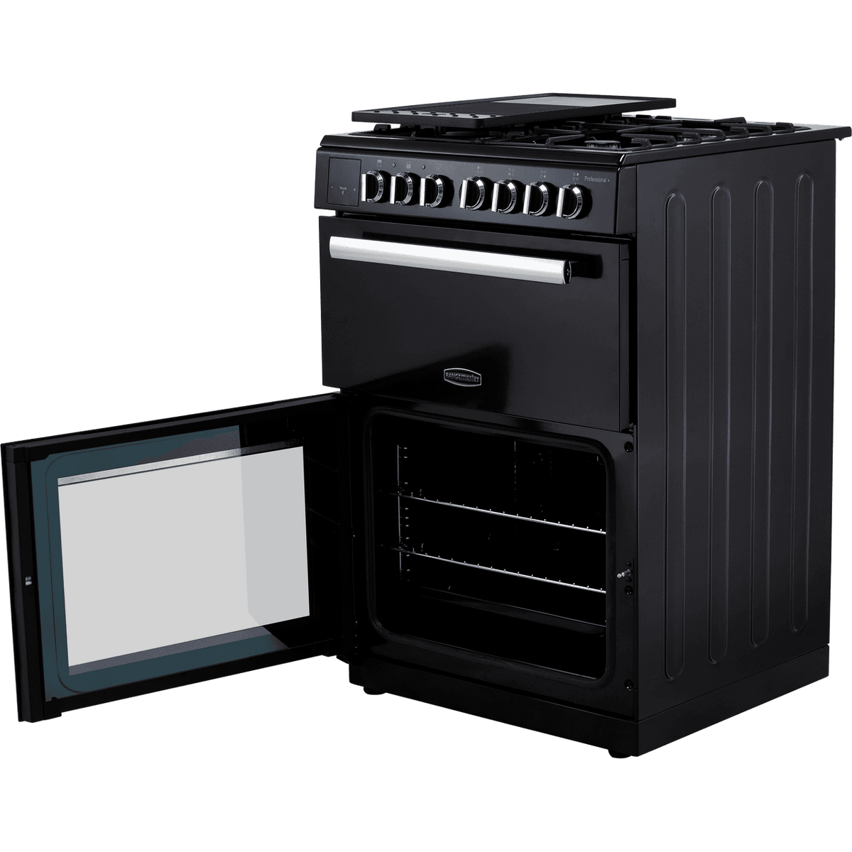 Rangemaster Professional Plus 60 PROPL60DFFBL-C Dual Fuel Cooker - Black - Chrome - A-A Rated