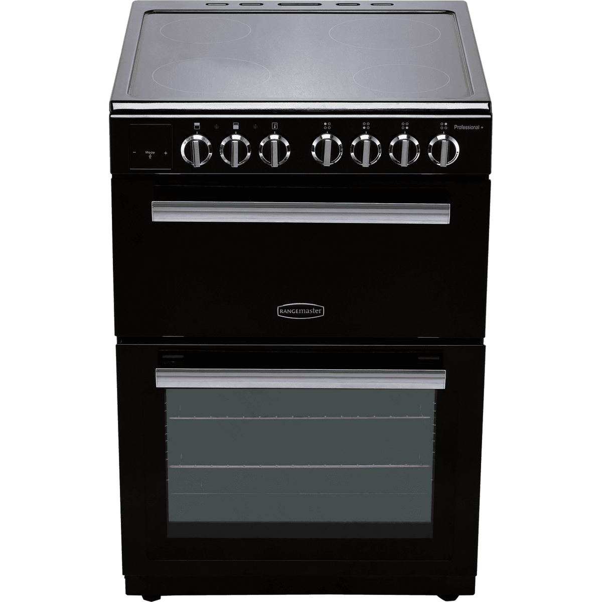 Rangemaster Professional Plus 60 PROPL60ECBL-C Electric Cooker with Ceramic Hob - Black - Chrome - A-A Rated