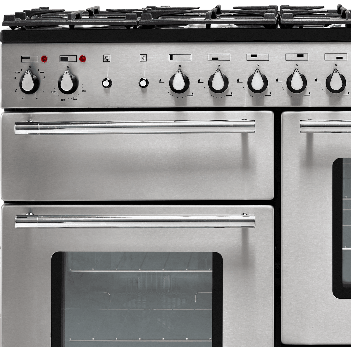 Rangemaster Toledo + TOLP110DFFSS-C 110cm Dual Fuel Range Cooker - Stainless Steel - Chrome - A-A Rated