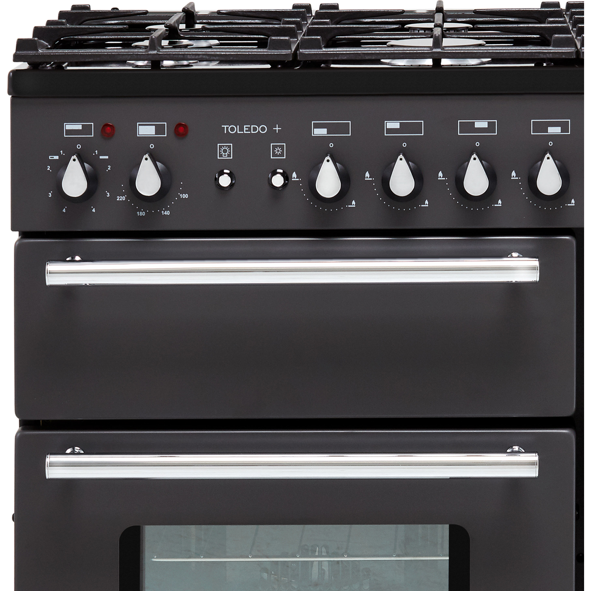 Rangemaster Toledo + TOLP90DFFSL-C 90cm Dual Fuel Range Cooker - Slate - A-A Rated