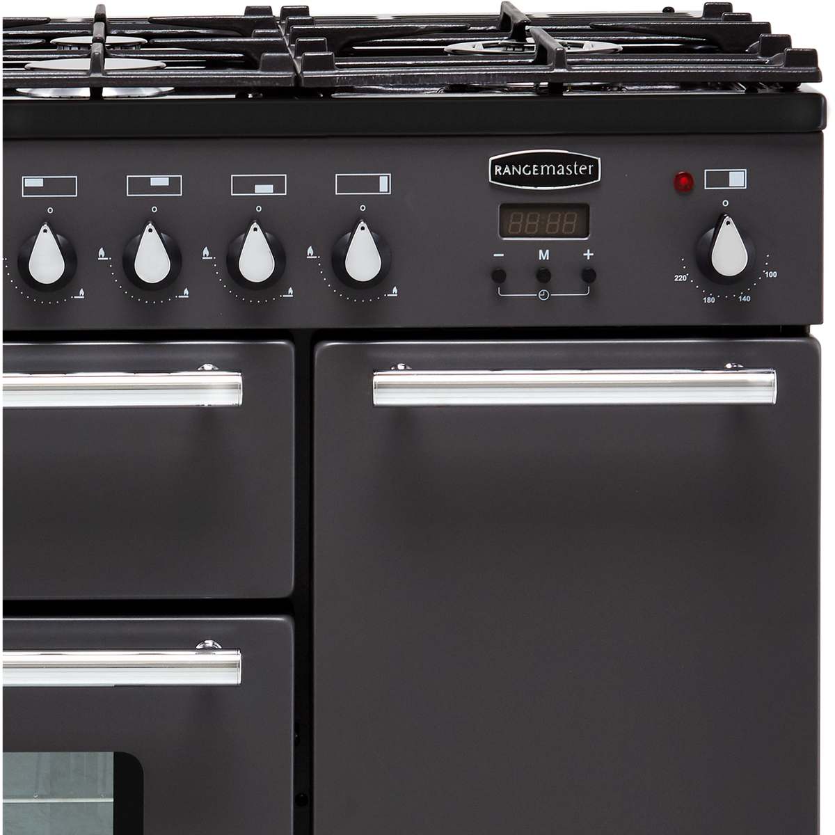 Rangemaster Toledo + TOLP90DFFSL-C 90cm Dual Fuel Range Cooker - Slate - A-A Rated