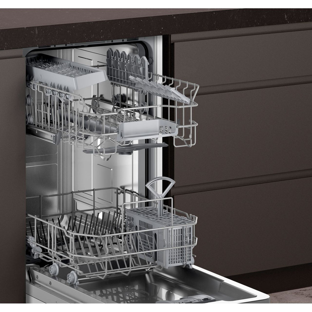 NEFF N50 S875HKX20G Wifi Connected Fully Integrated Slimline Dishwasher - Stainless Steel Control Panel with Sliding Door Fixing Kit - E Rated