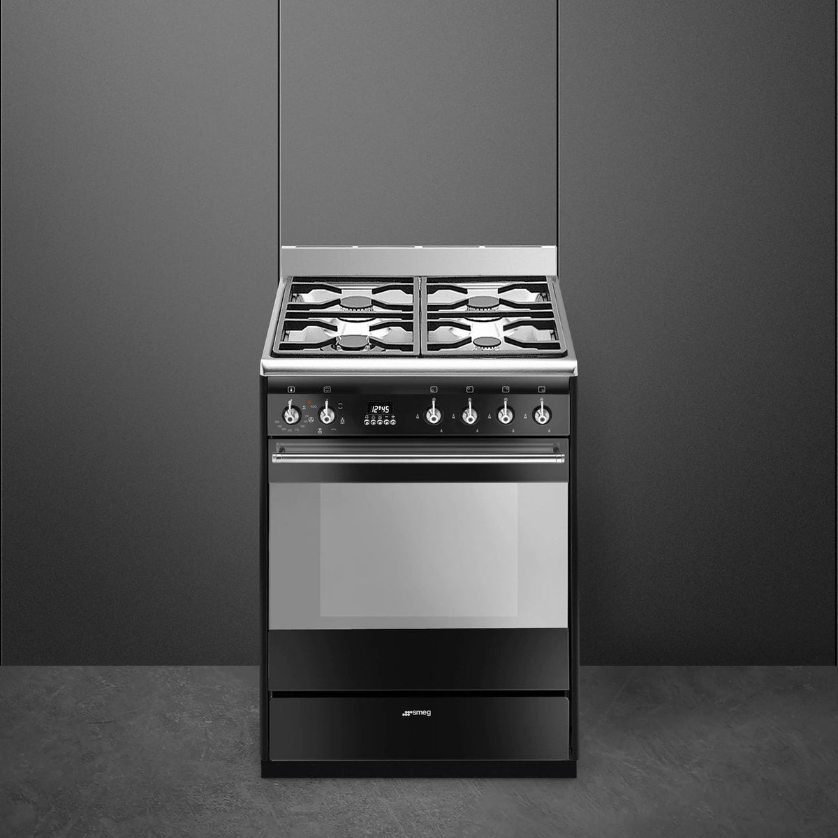 Smeg Concert SUK61MBL9 60cm Dual Fuel Cooker - Black - A Rated